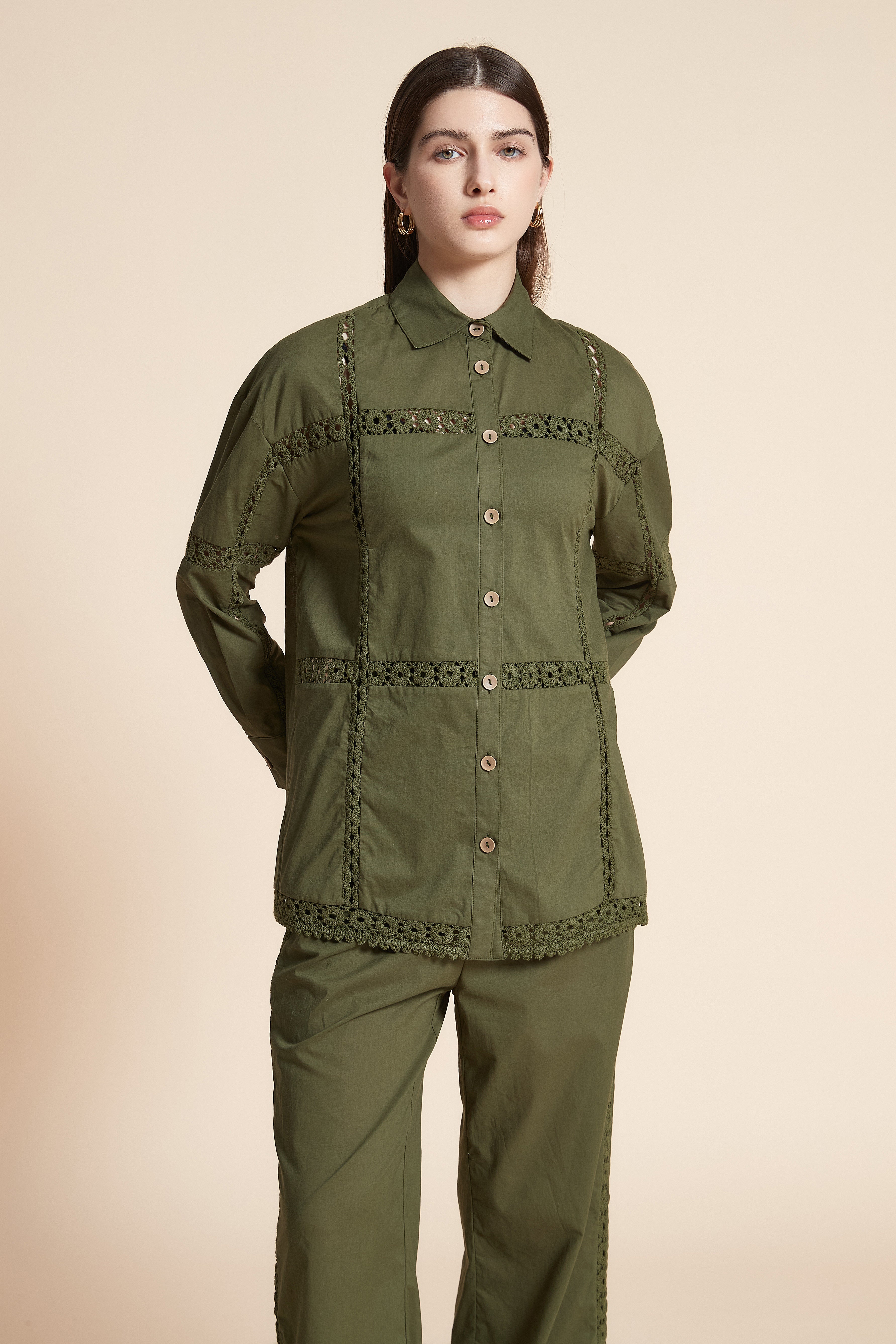 قميص طويل سادة كم طويل