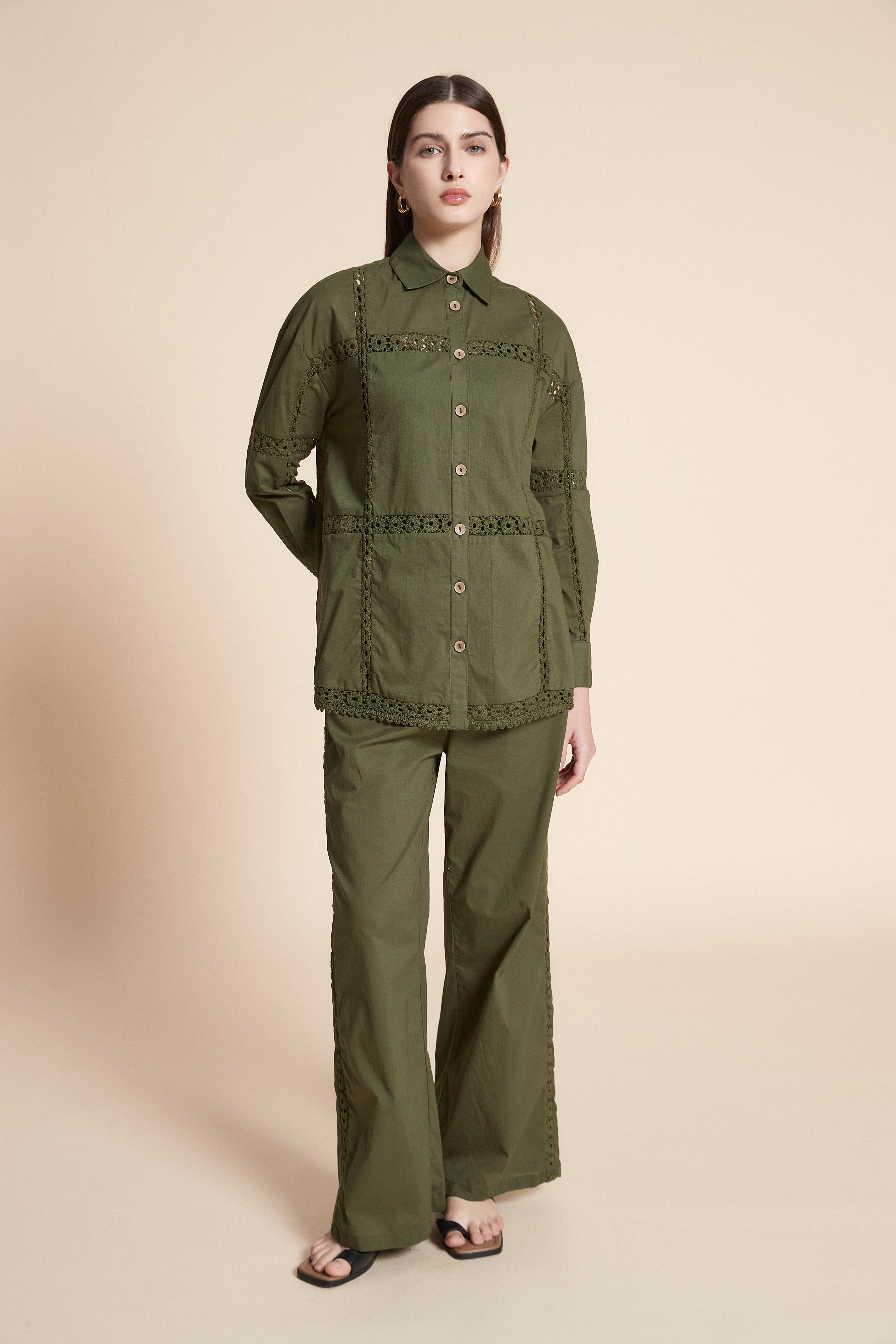 قميص طويل سادة كم طويل