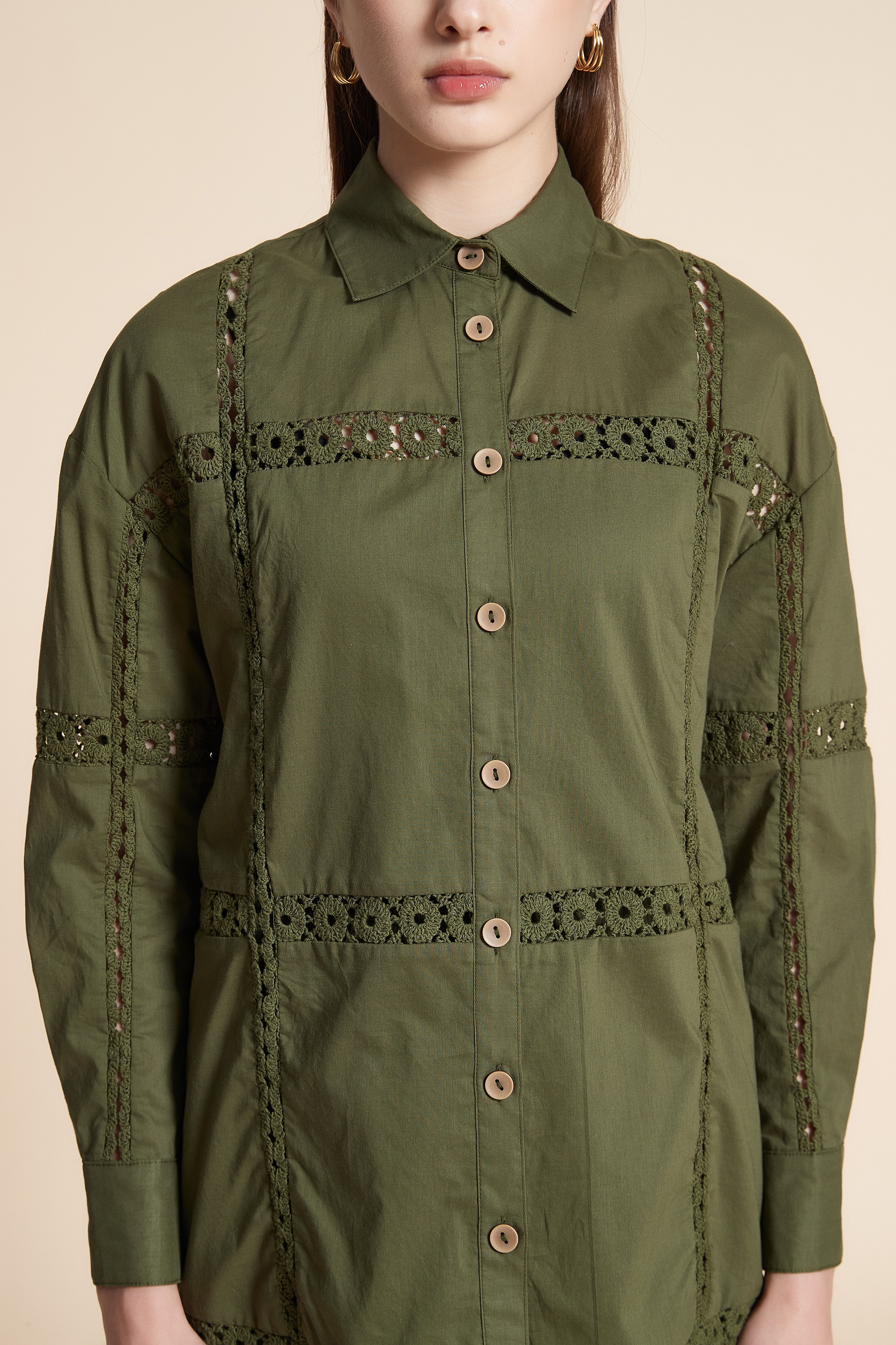 قميص طويل سادة كم طويل