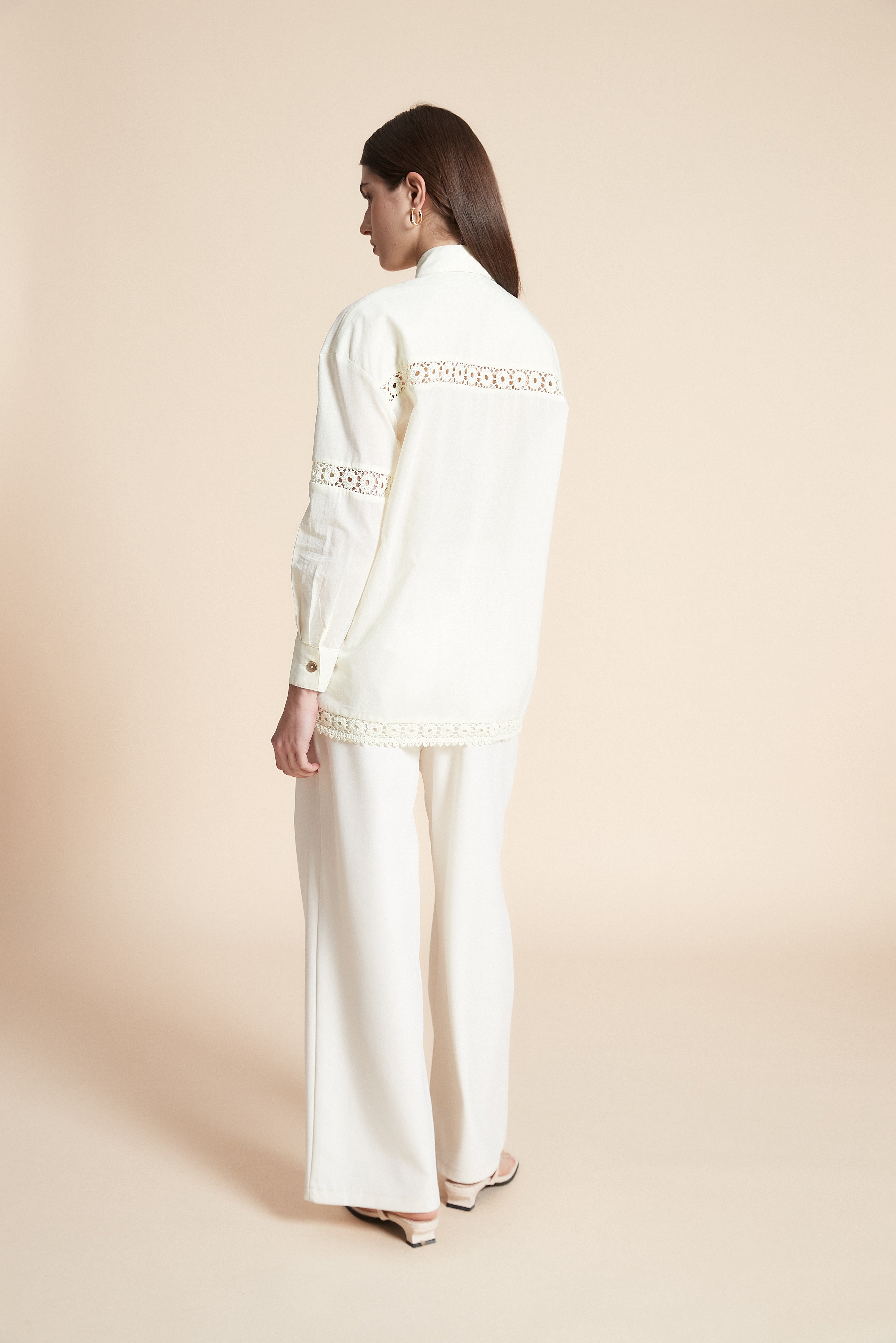 قميص طويل سادة كم طويل