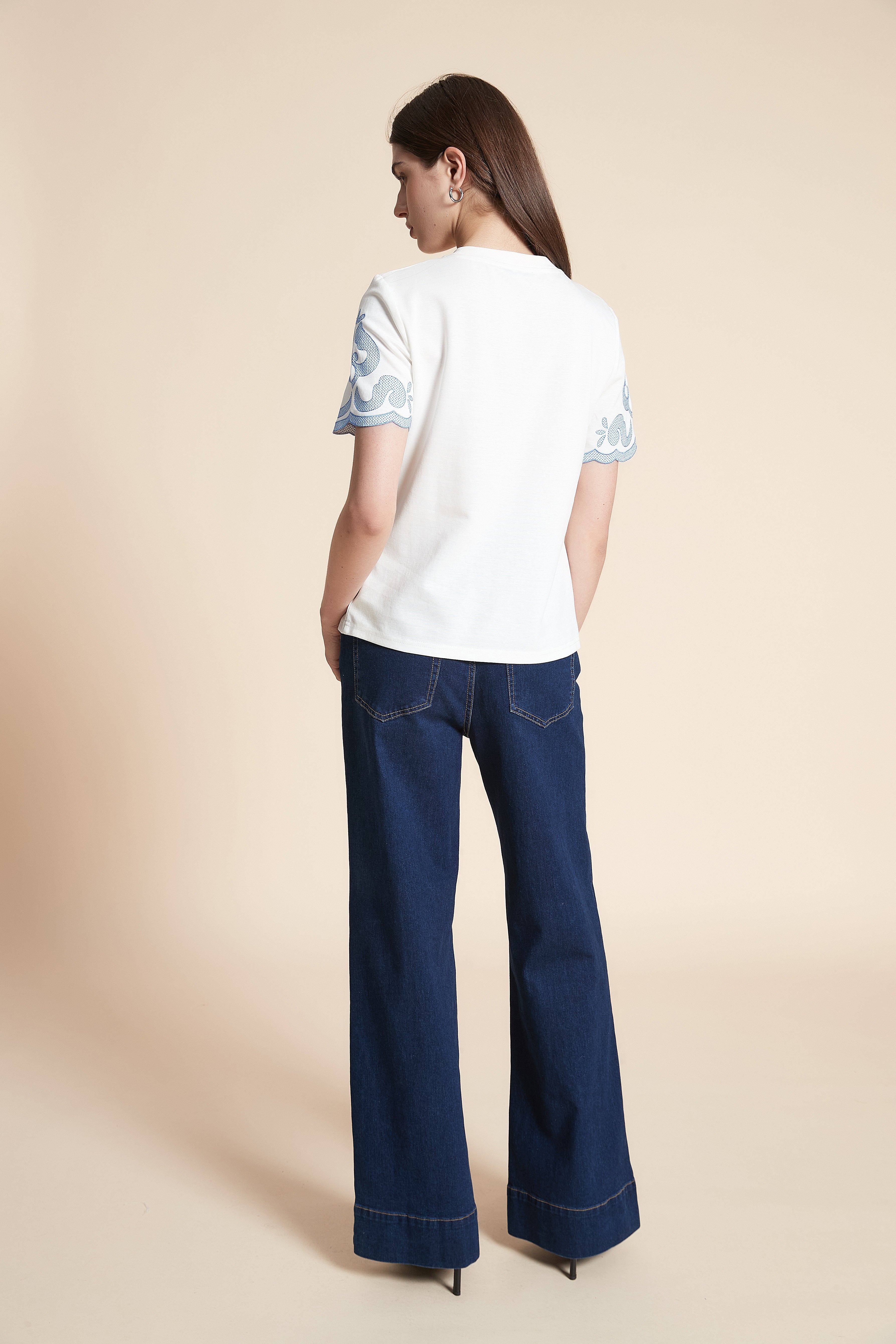 Short Sleeve Mid-Length Plain T-Shirt