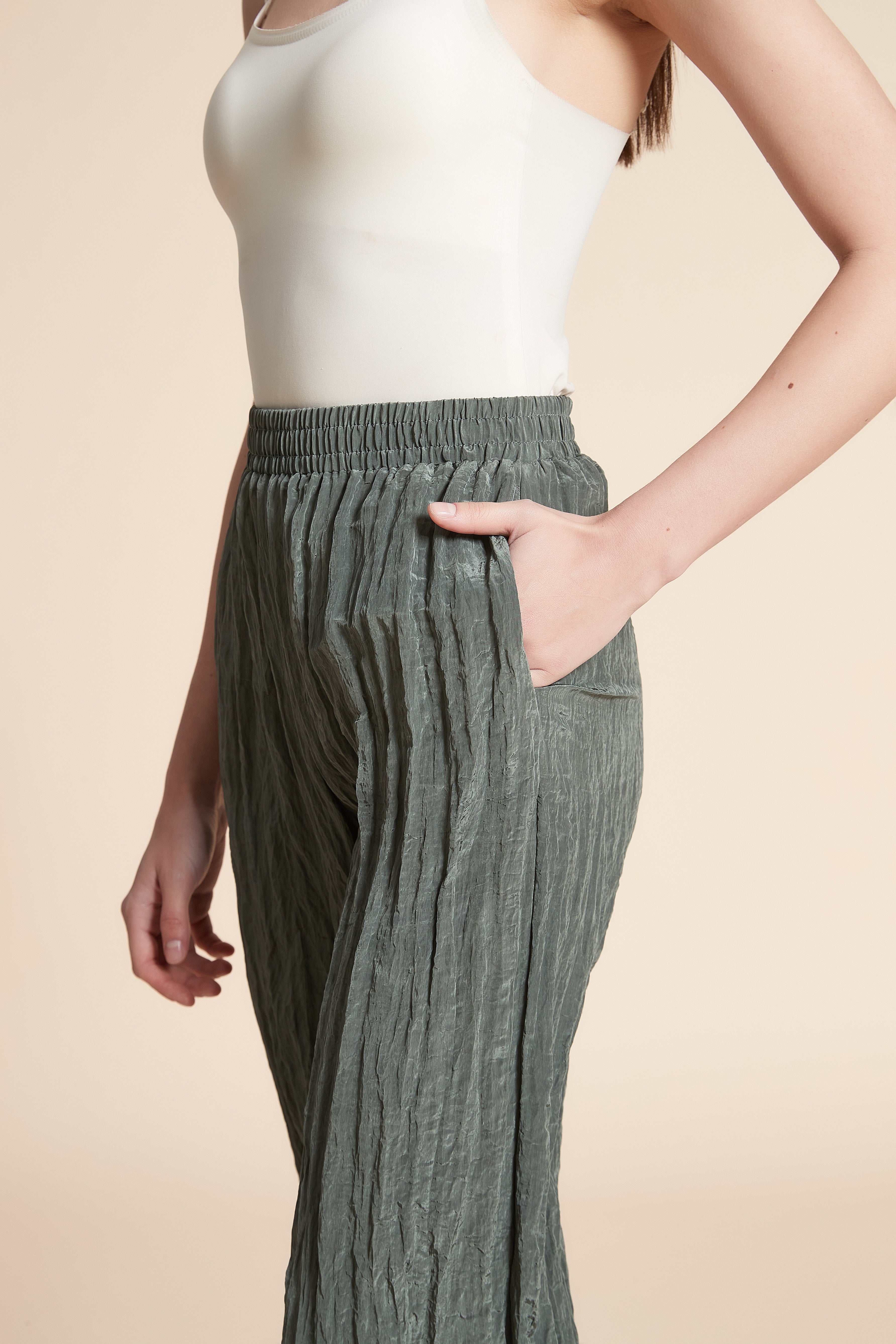 Solid Straight Leg Trousers