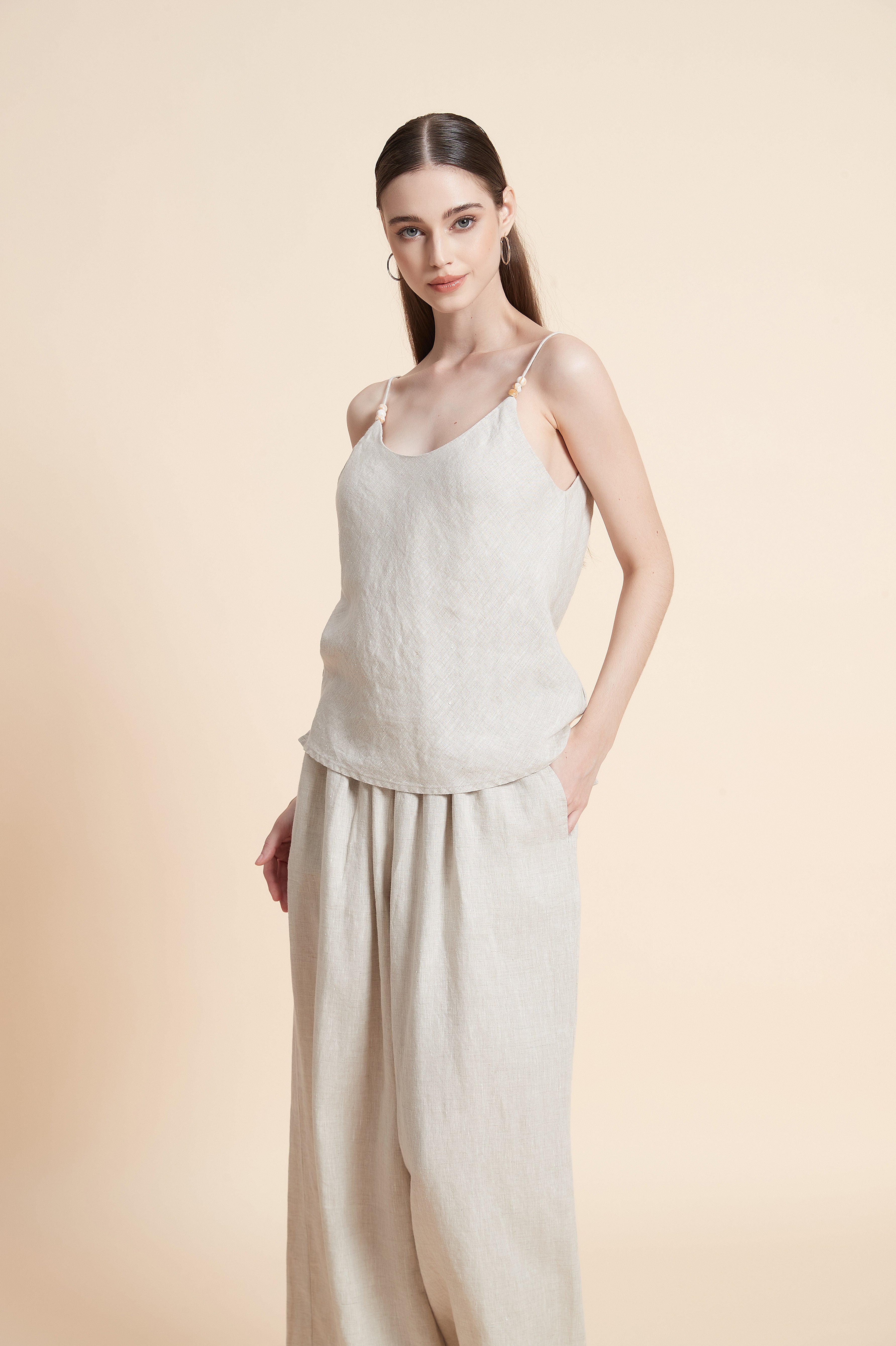 Textured scoop-neck cami top