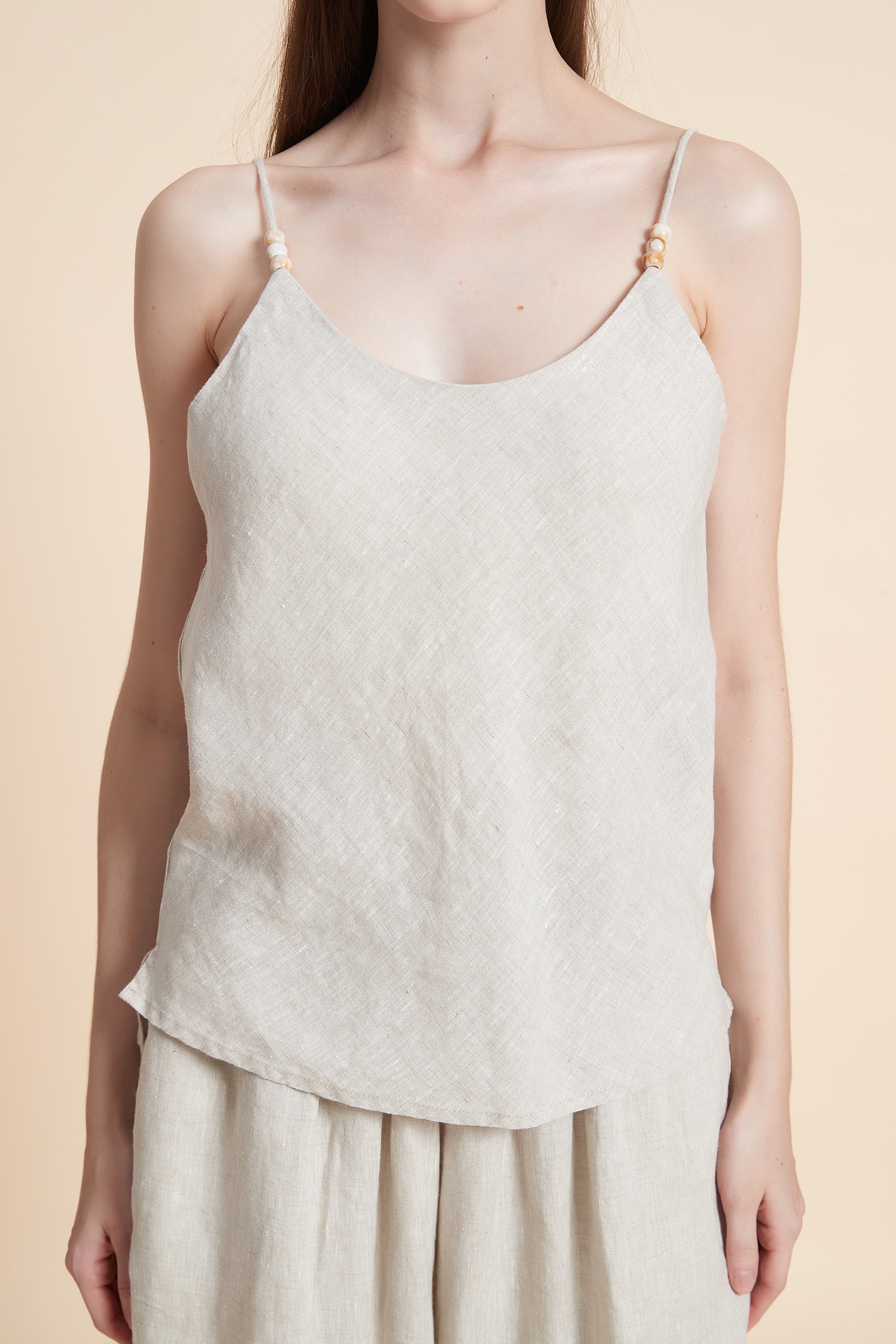 Textured scoop-neck cami top