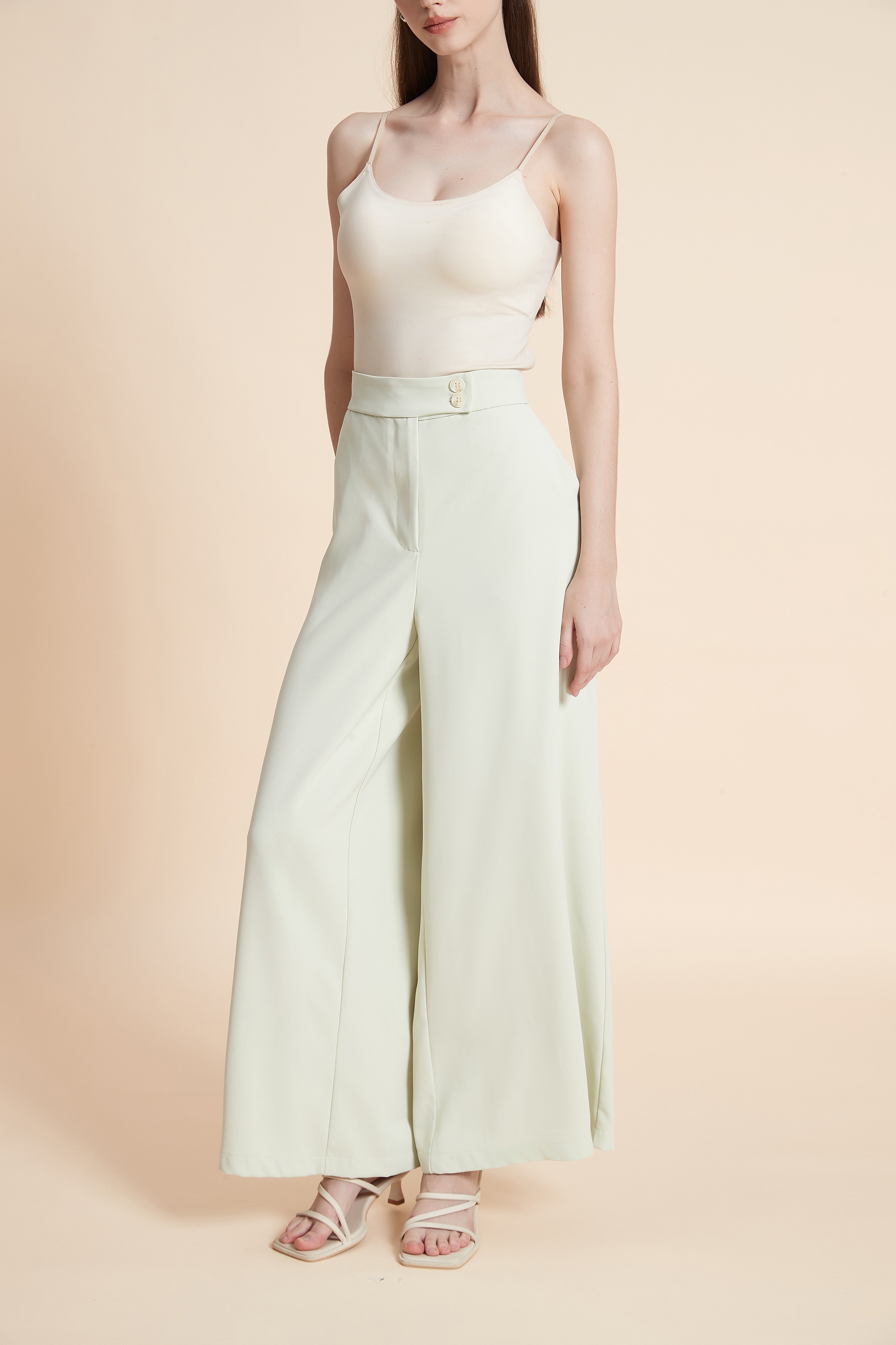 High-waist wide-leg pants
