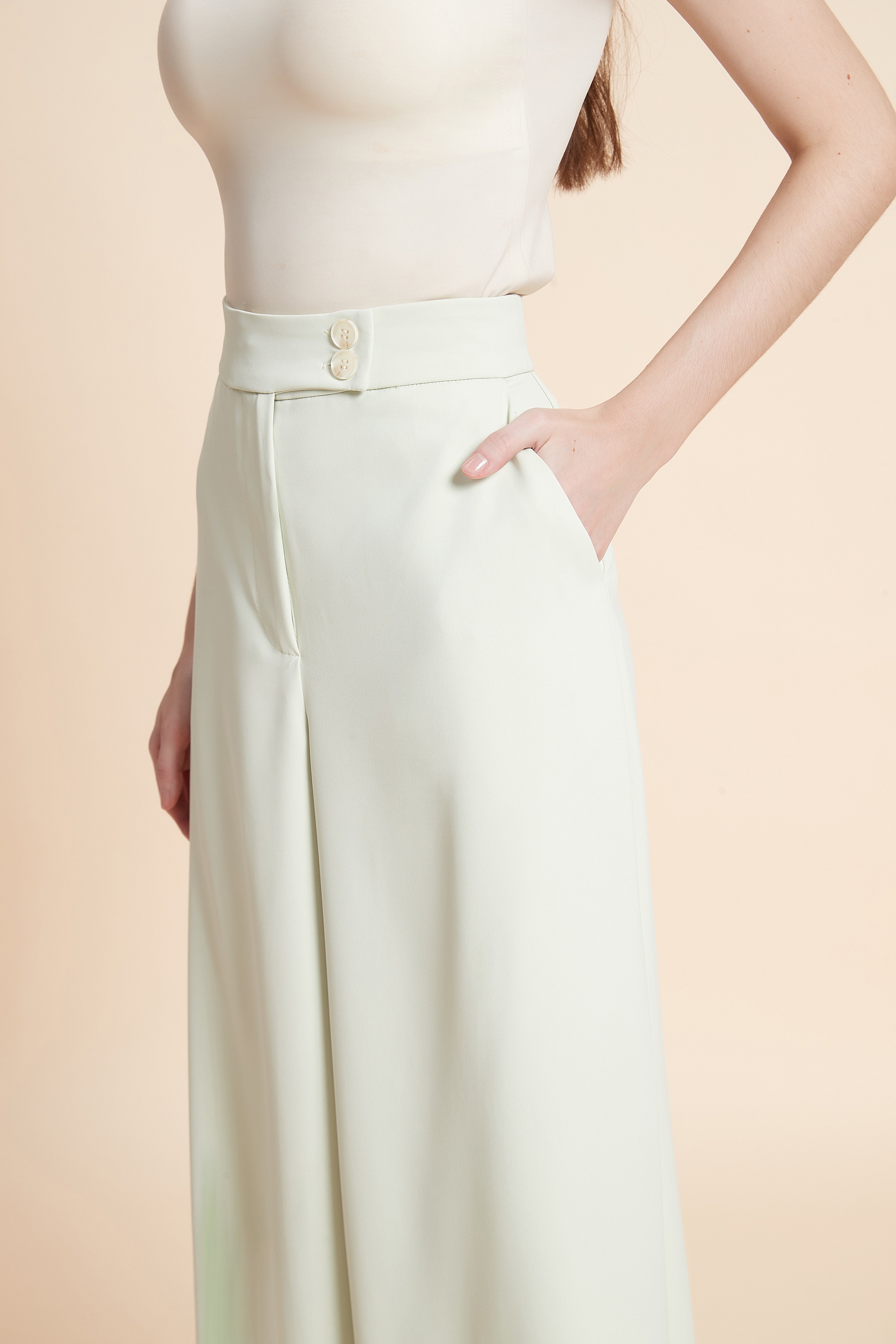 High-waist wide-leg pants