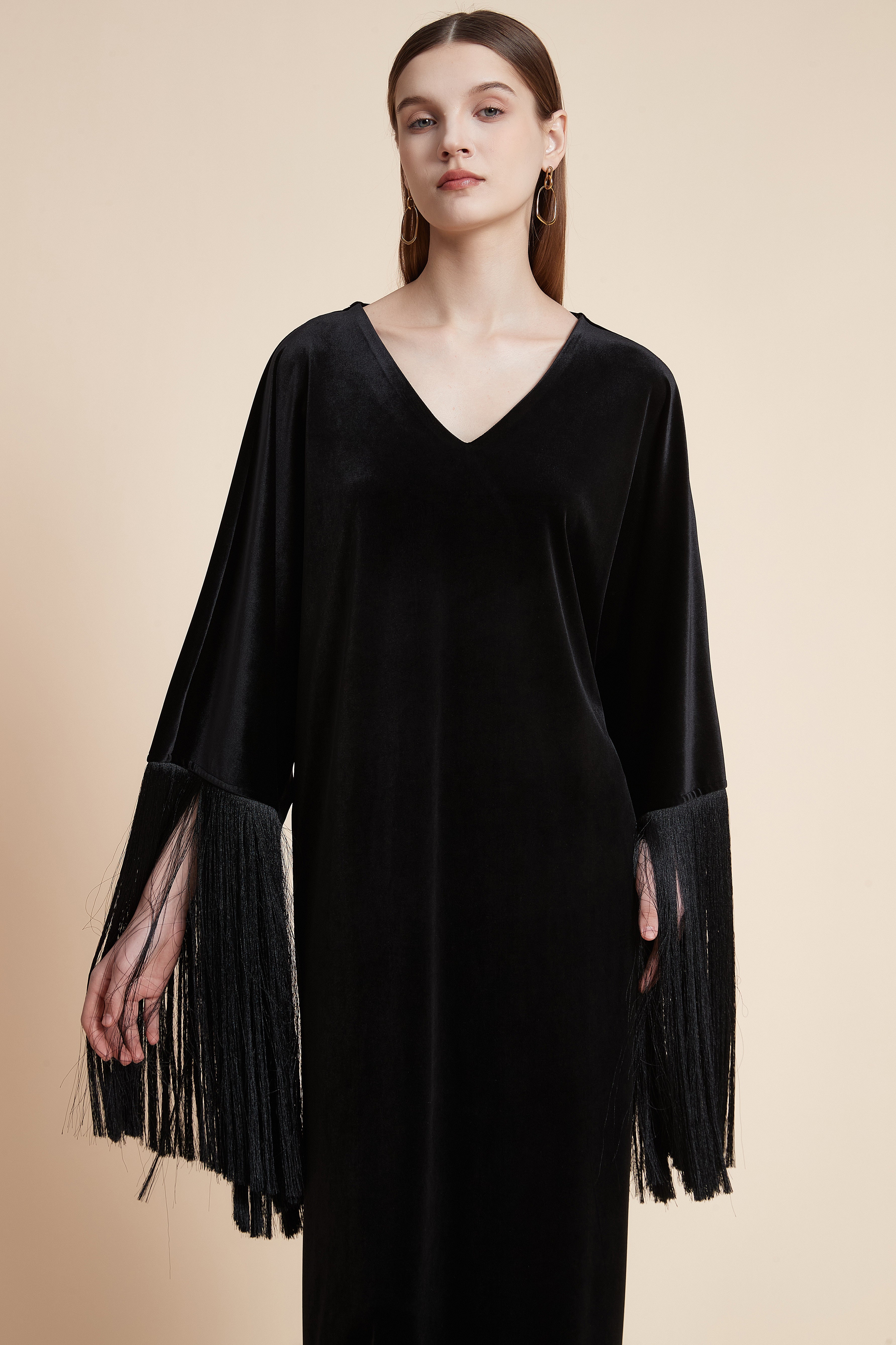 فستان ماكسي فيلفت جريس بشراشيب