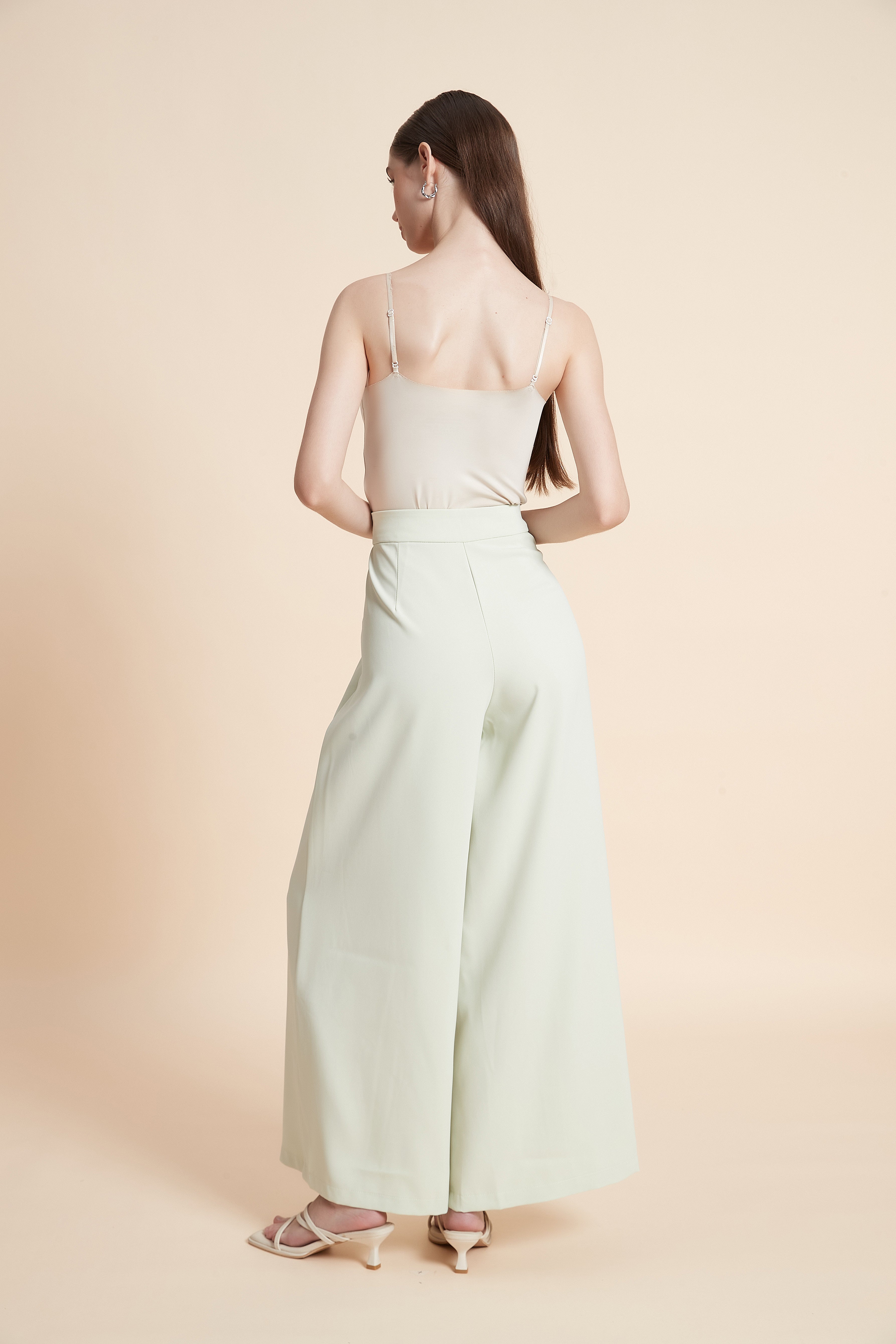 High-waist wide-leg pants