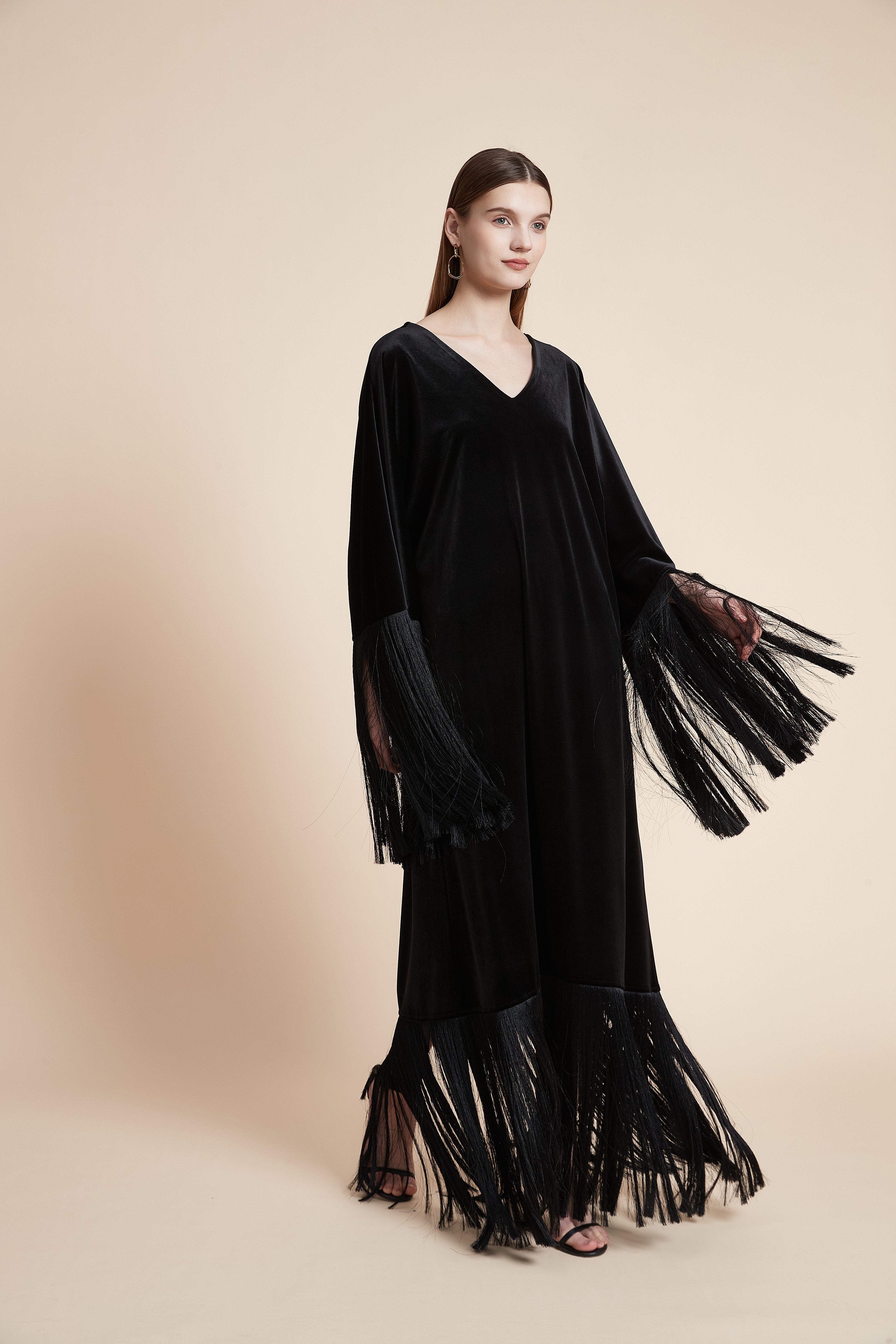 فستان ماكسي فيلفت جريس بشراشيب