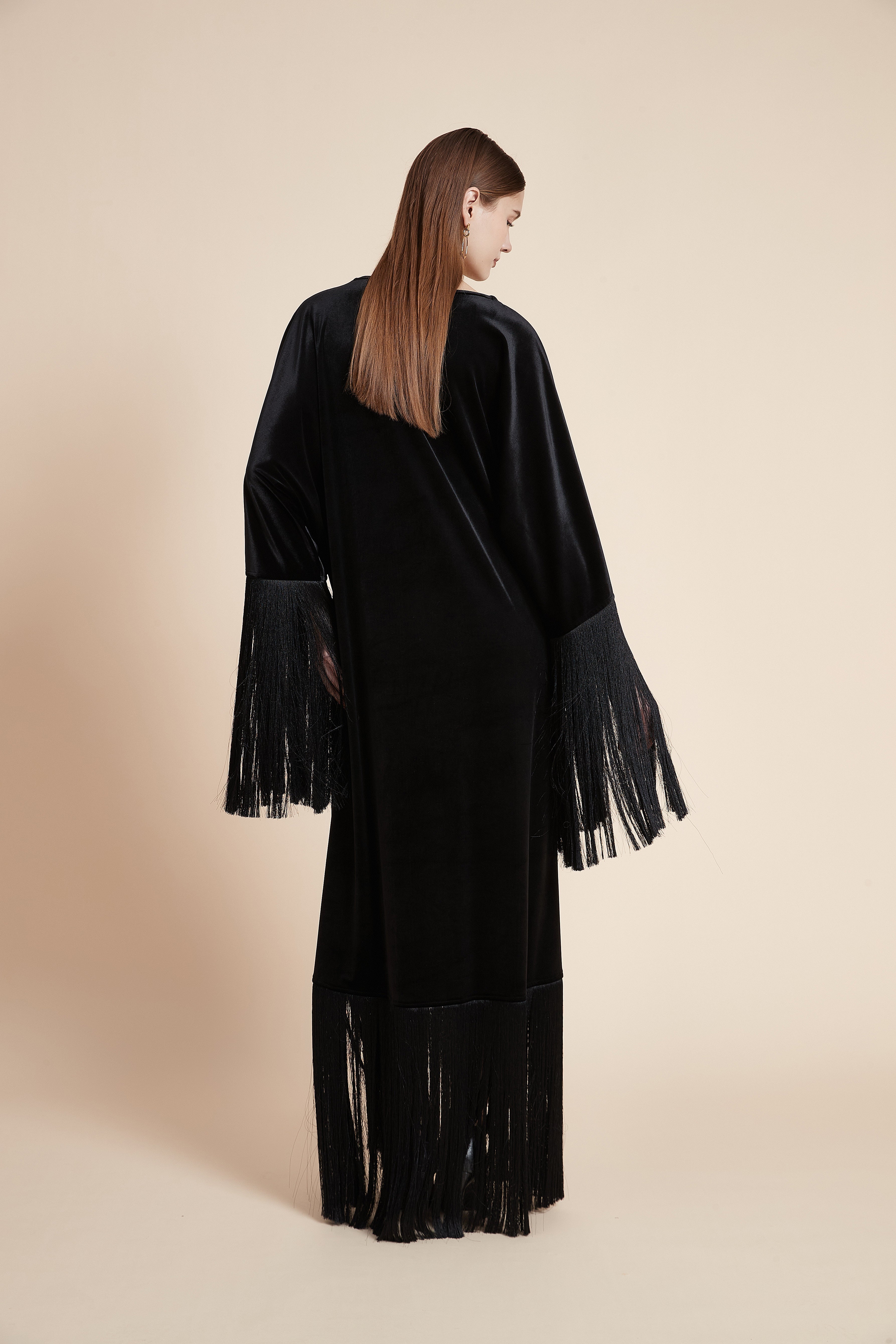 فستان ماكسي فيلفت جريس بشراشيب