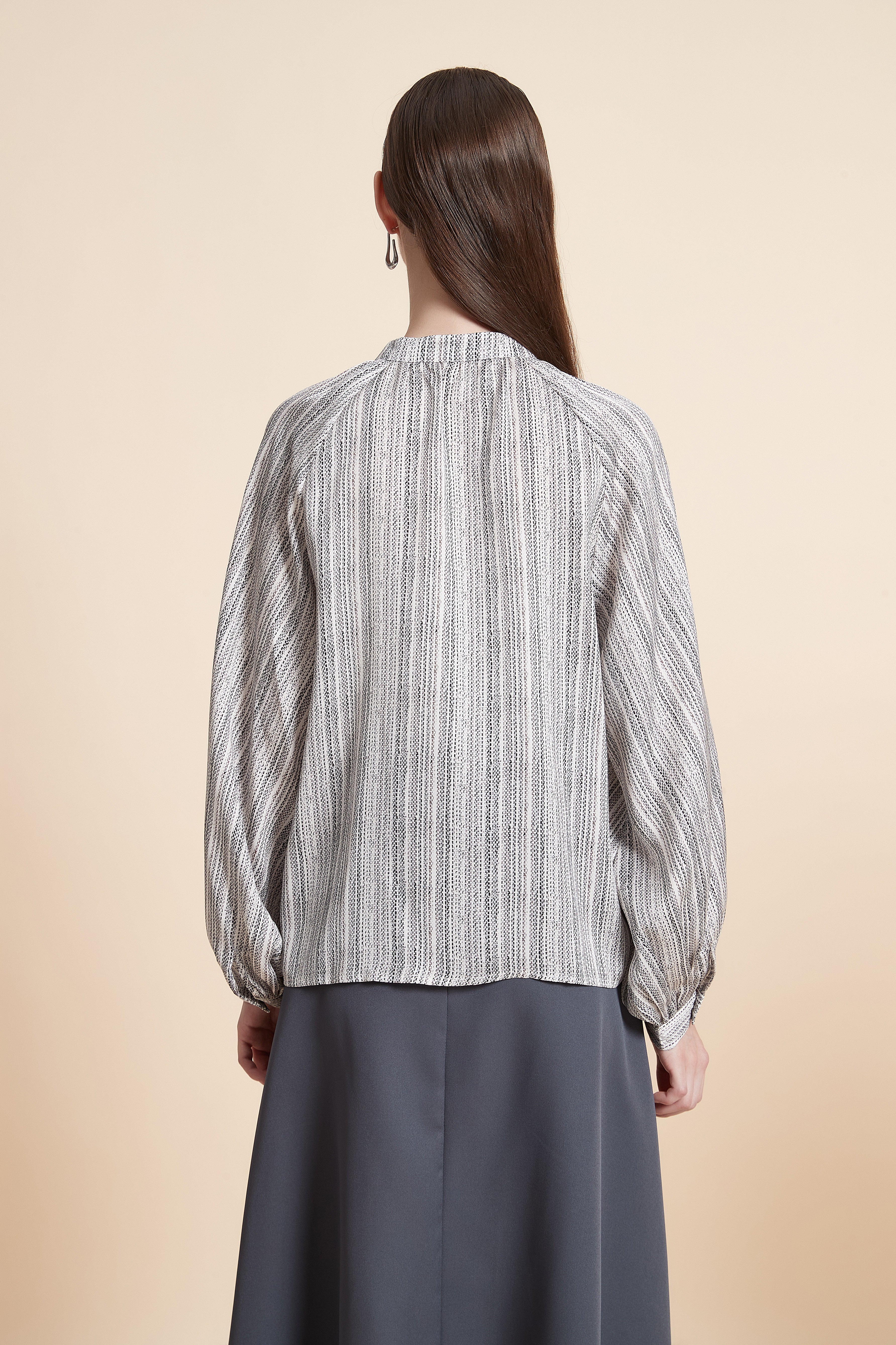 Striped button-up shirt