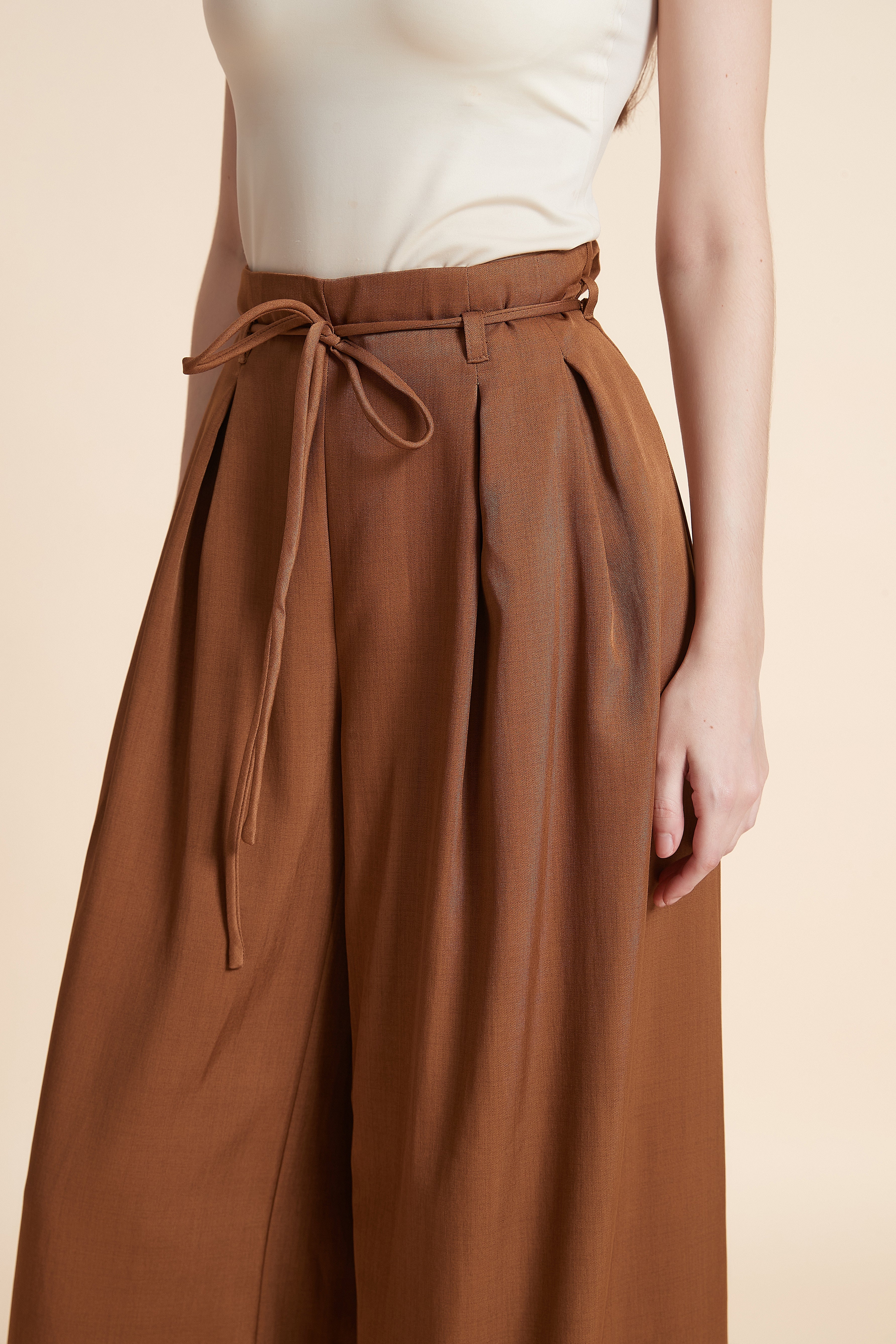 High-waist wide-leg pants