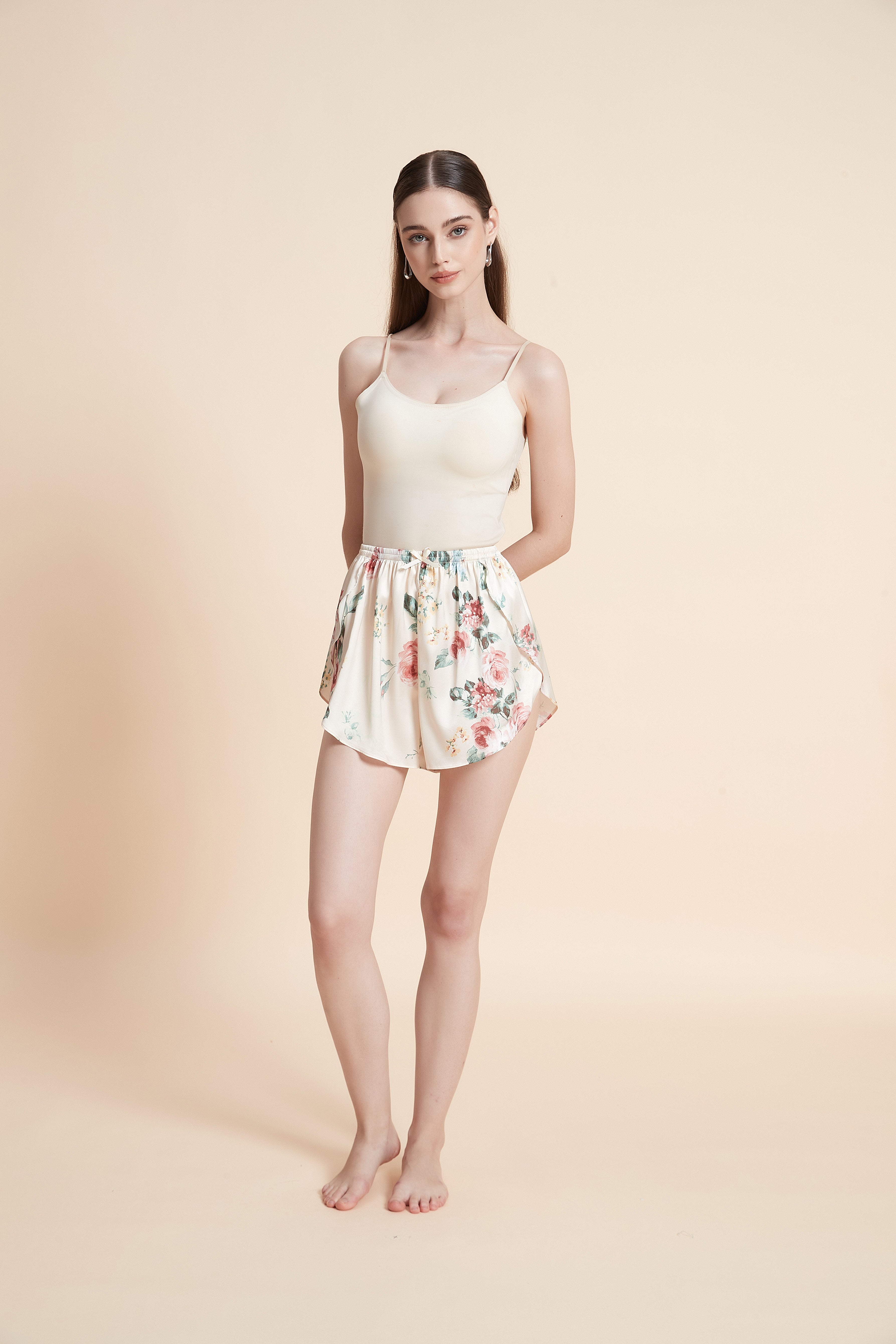 Short floral pajama shorts