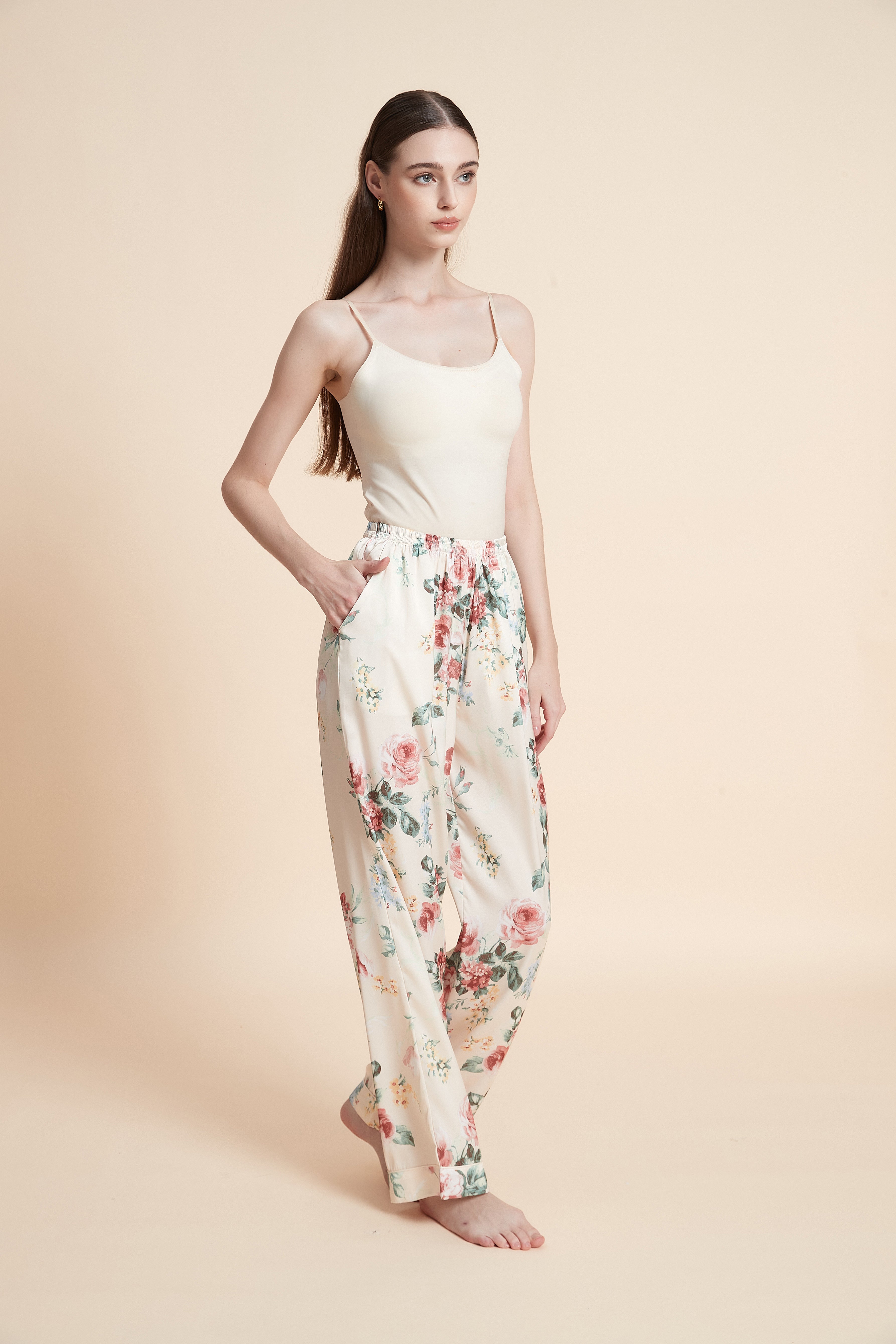 Long floral pajama pants