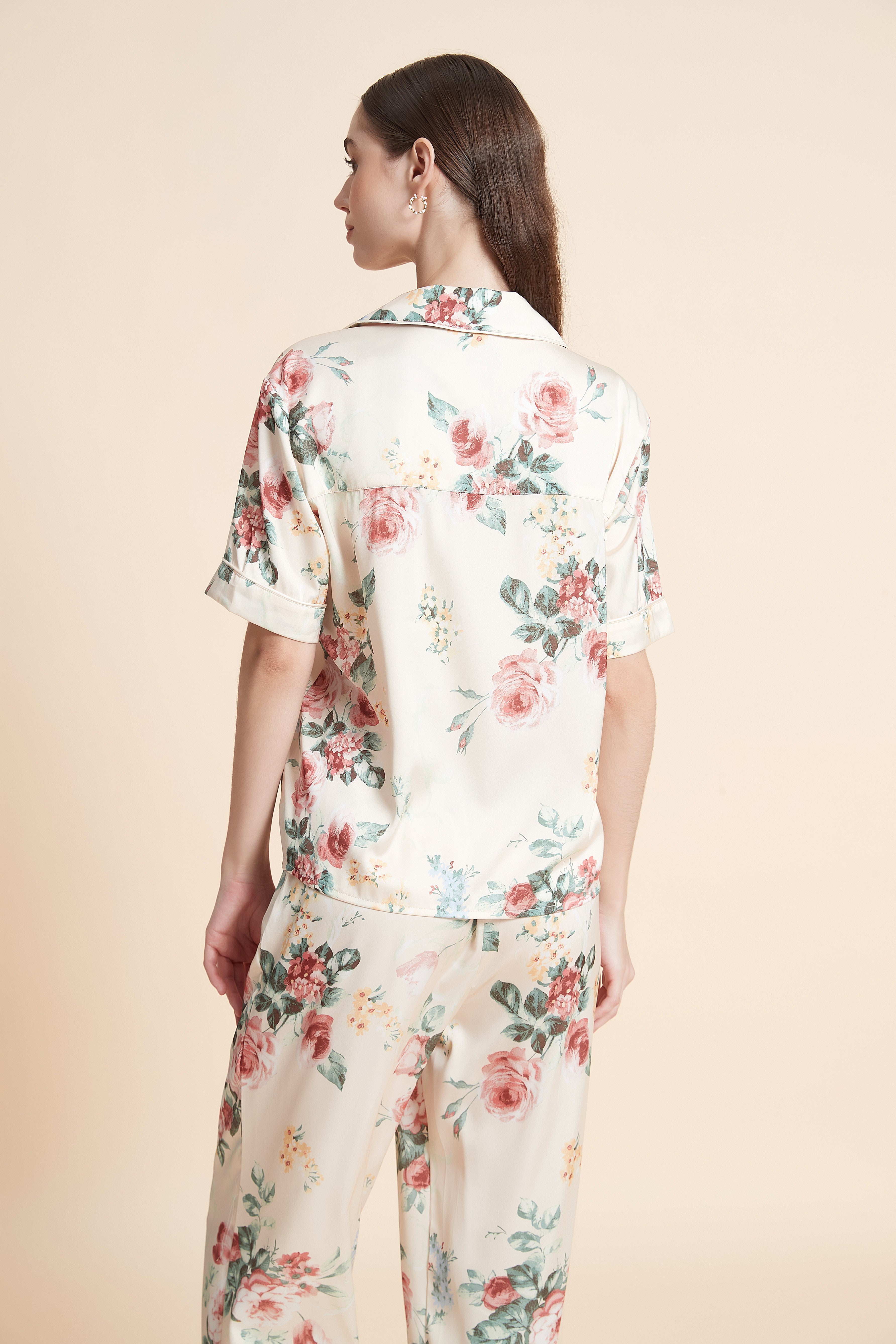 Short sleeve floral pajama top