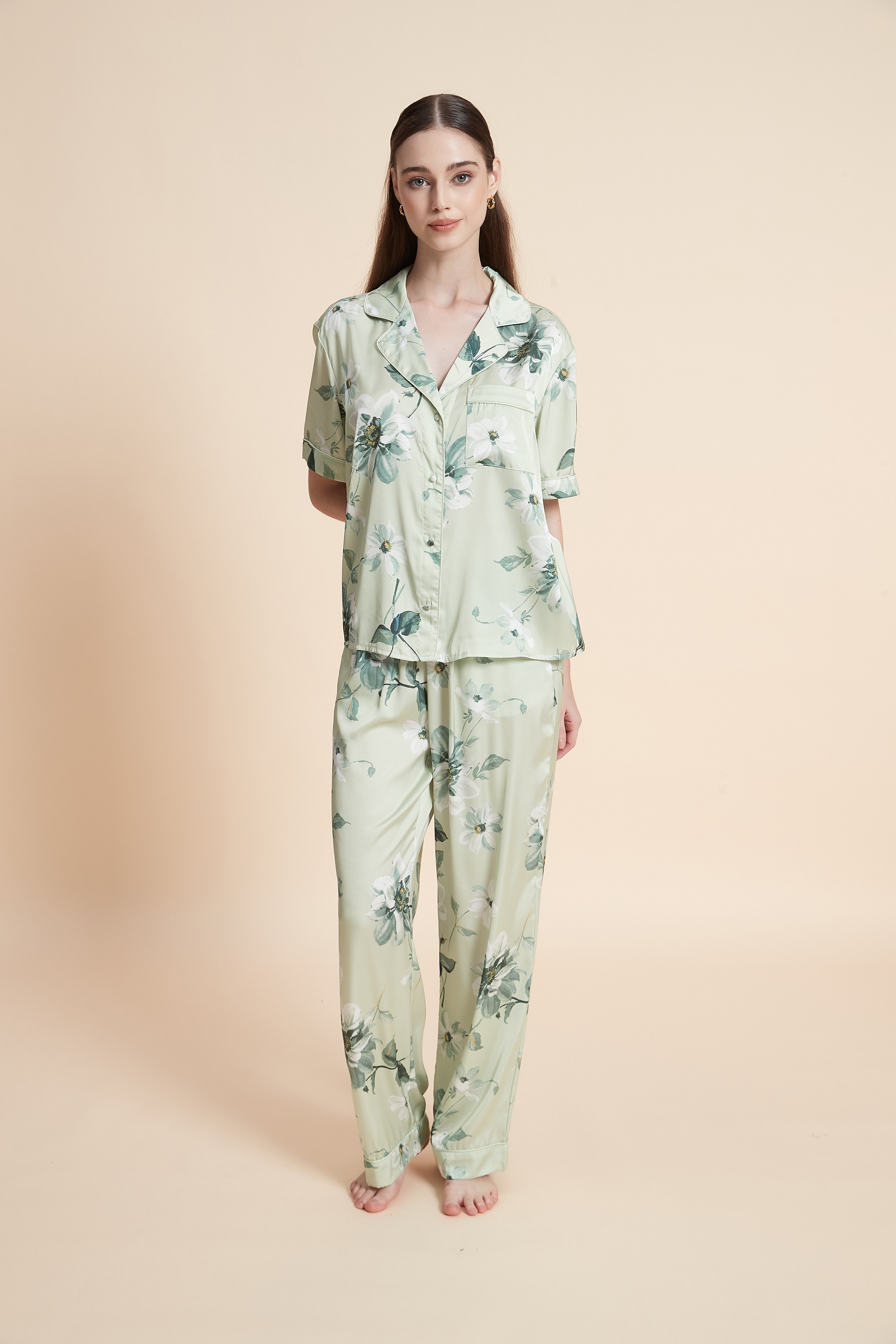 Short sleeve patterned pajama top