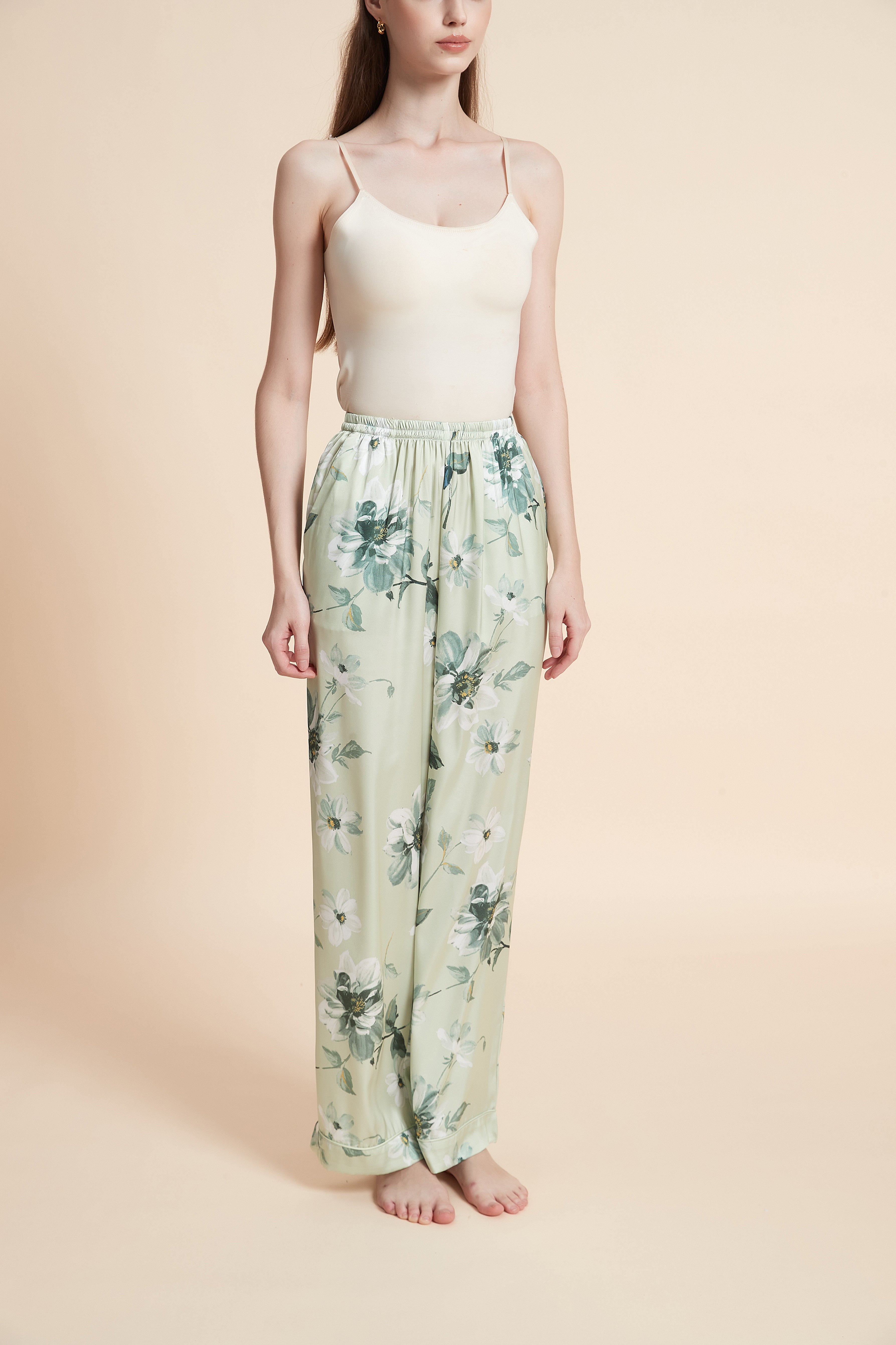 Long floral pajama pants