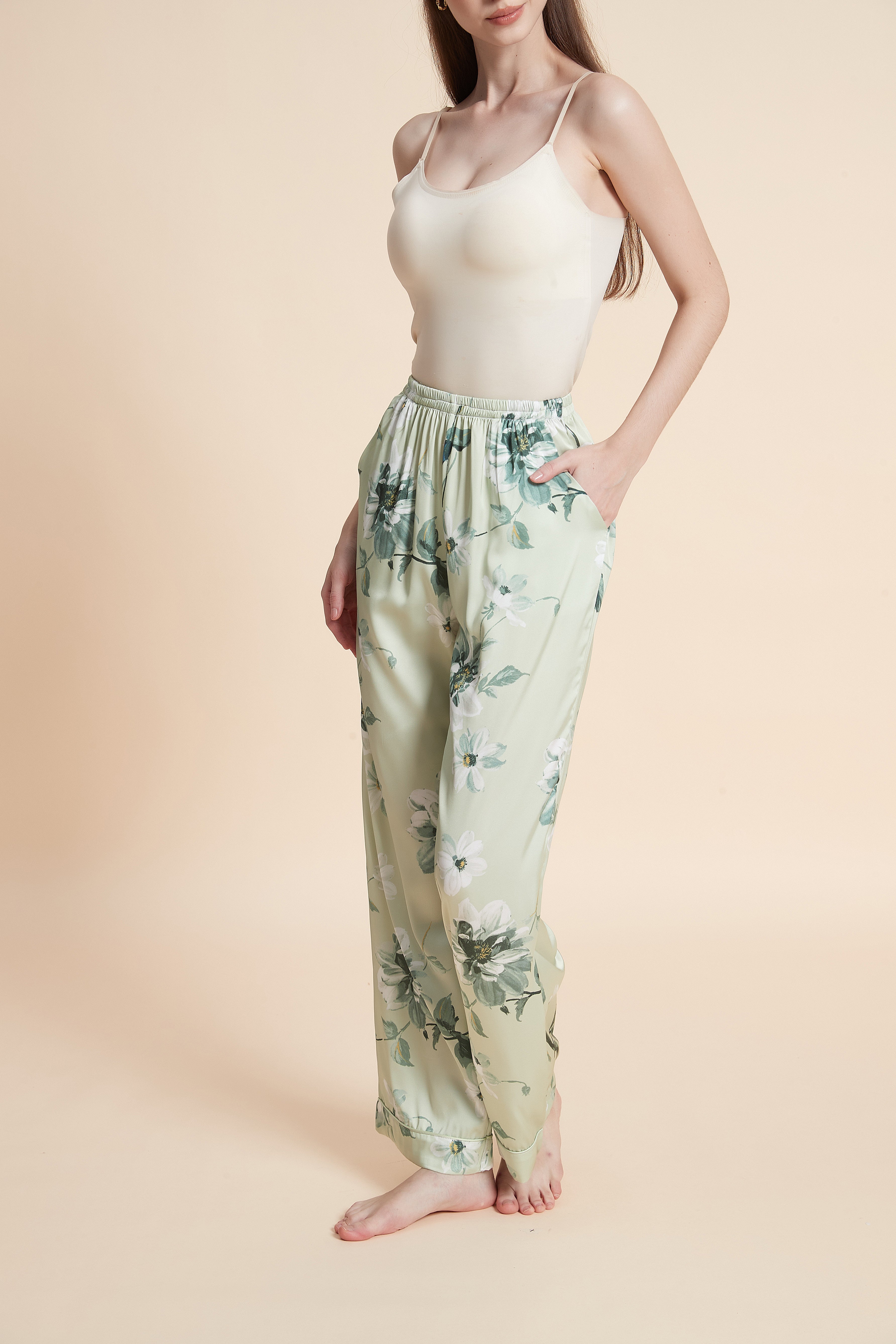 Long floral pajama pants