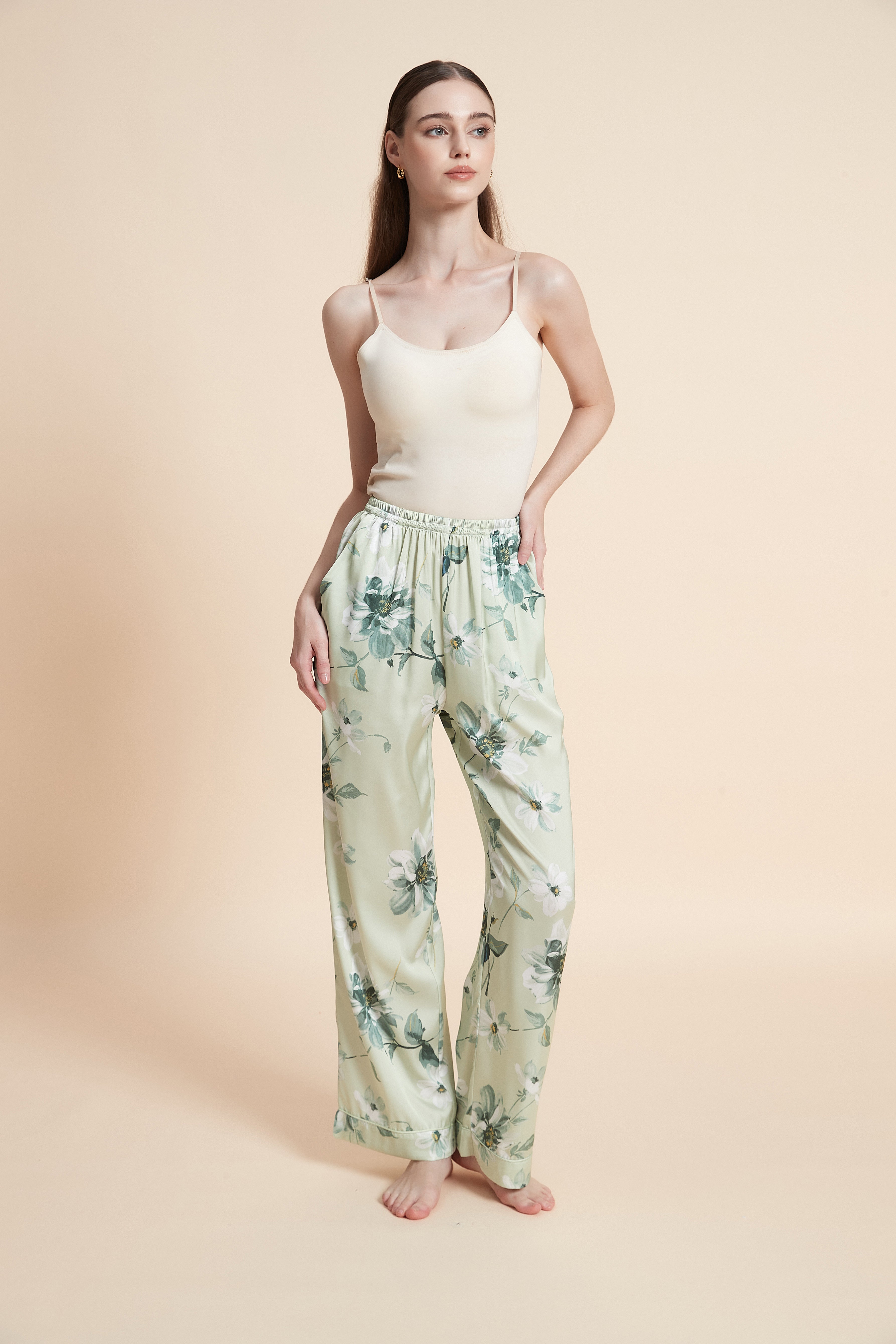 Long floral pajama pants