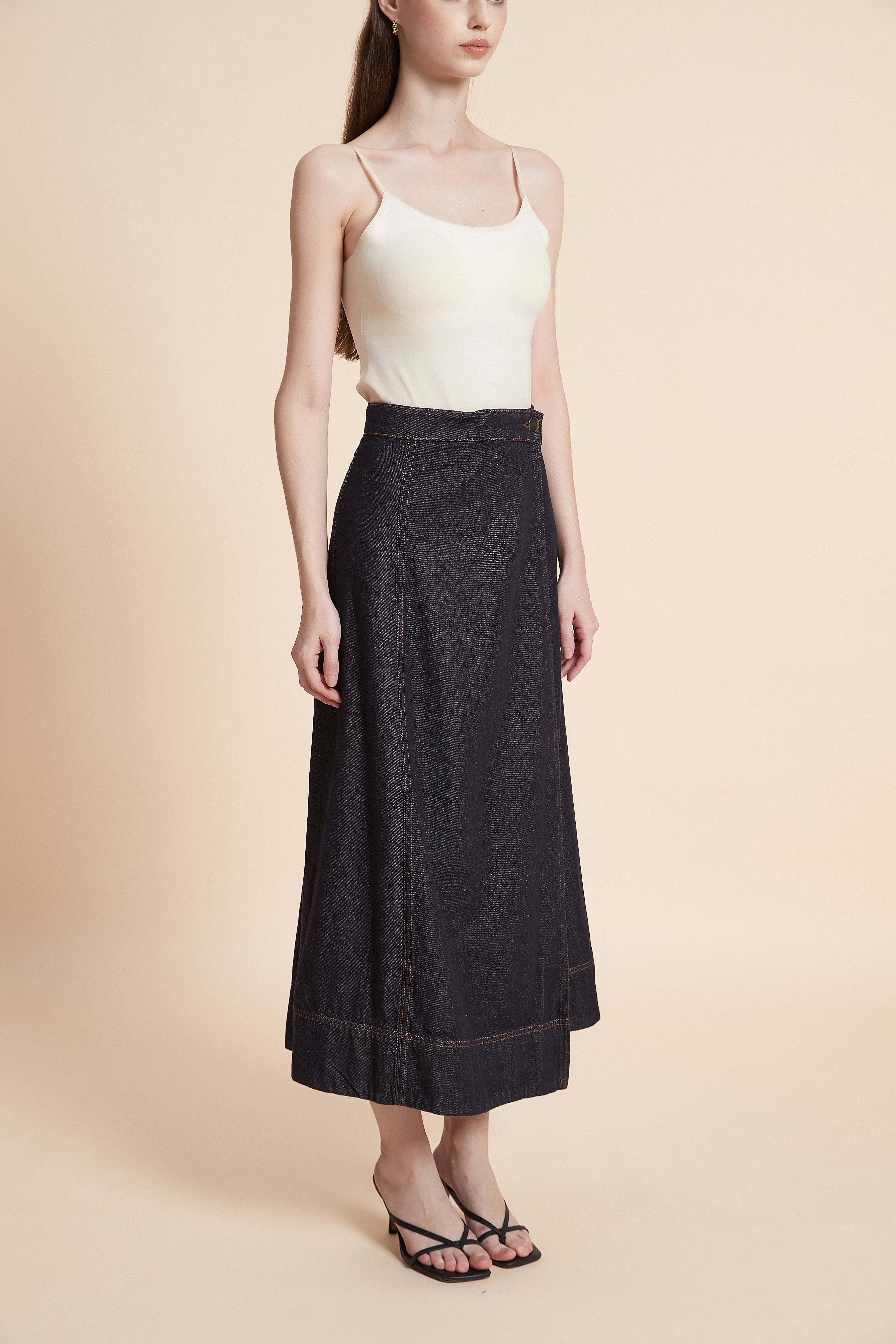 A-line midi skirt