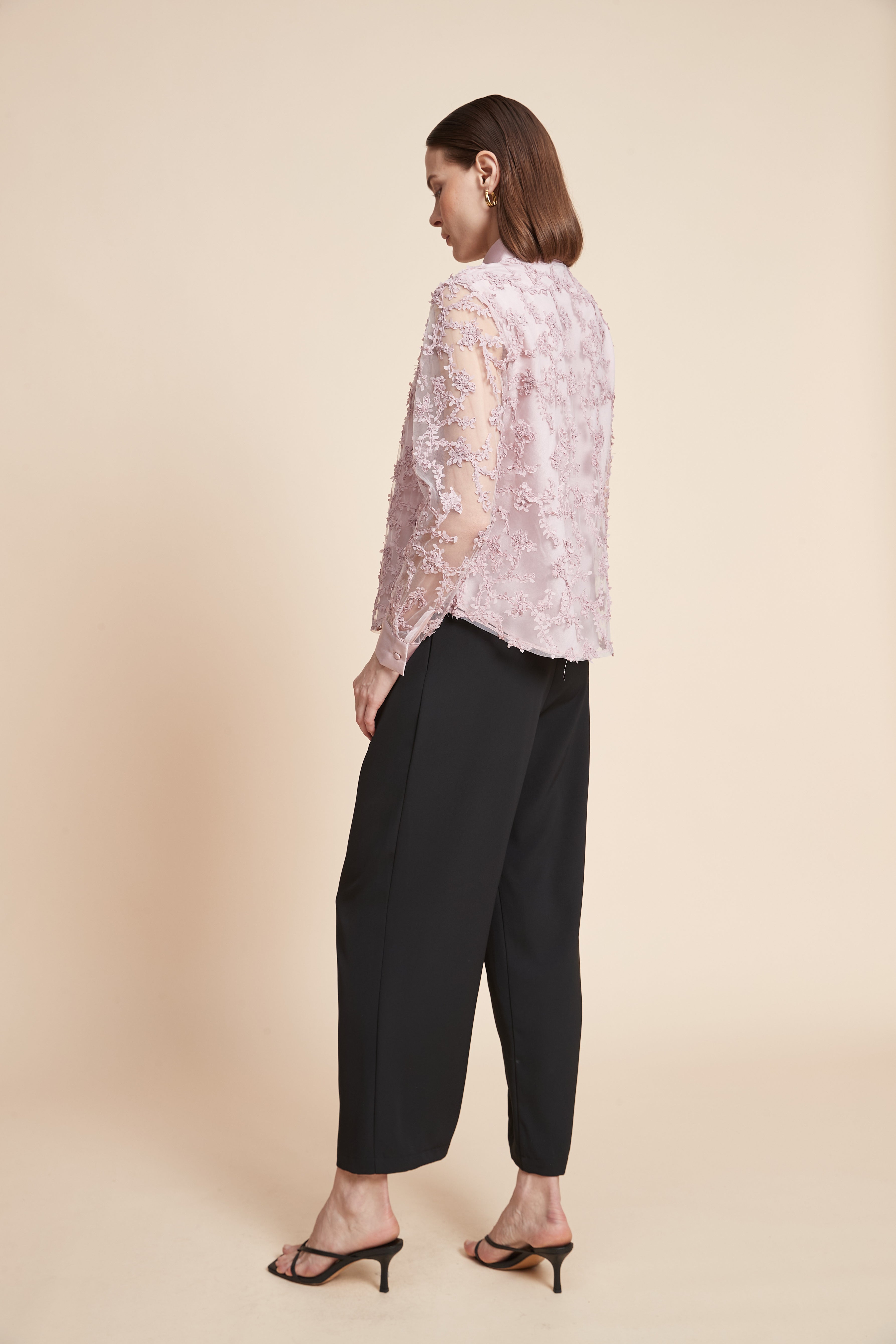 Embroidered Midi Shirt With Long Sleeves
