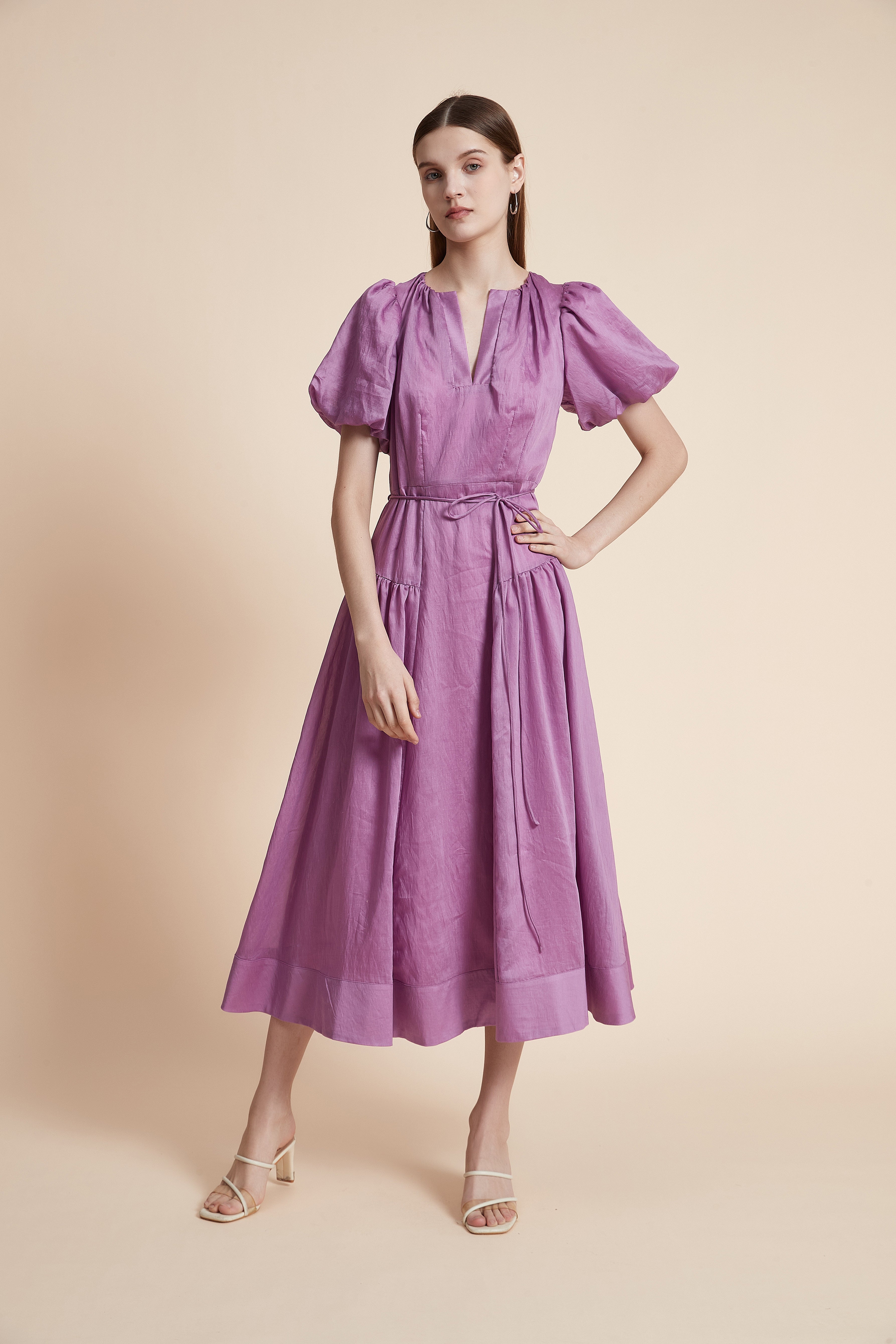 Plain Short Sleeve Maxi Dress
