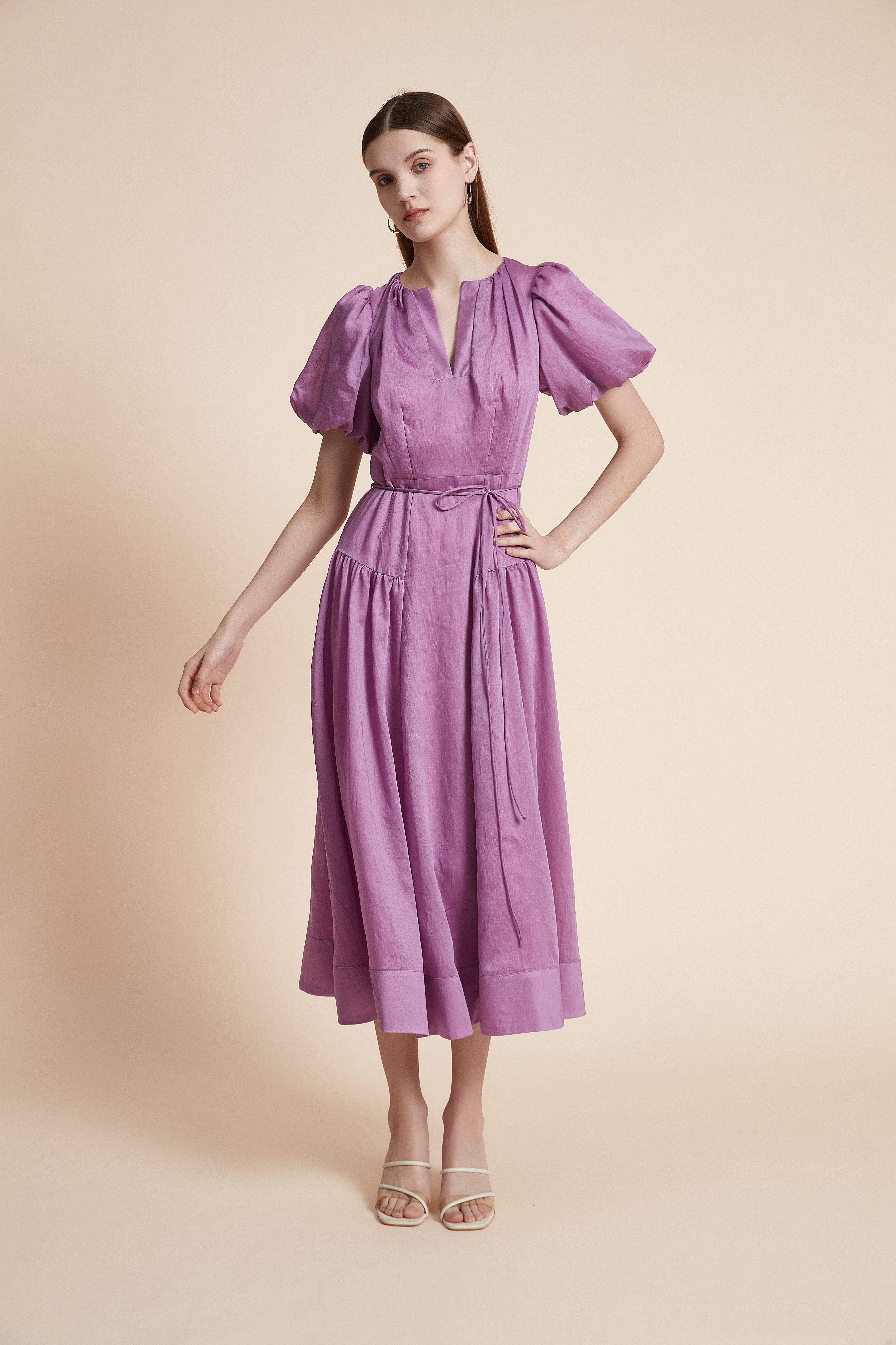 Plain Short Sleeve Maxi Dress