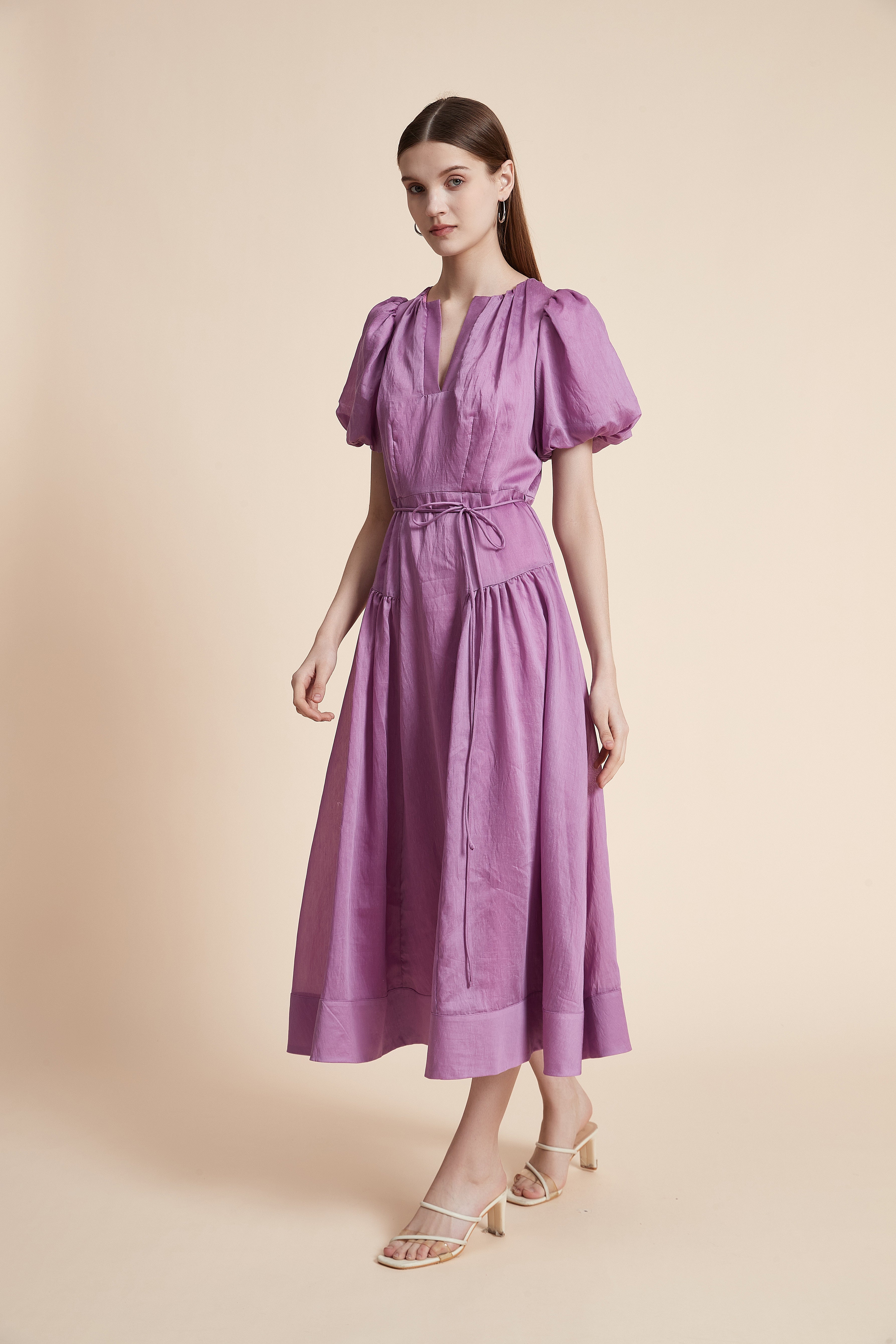 Plain Short Sleeve Maxi Dress