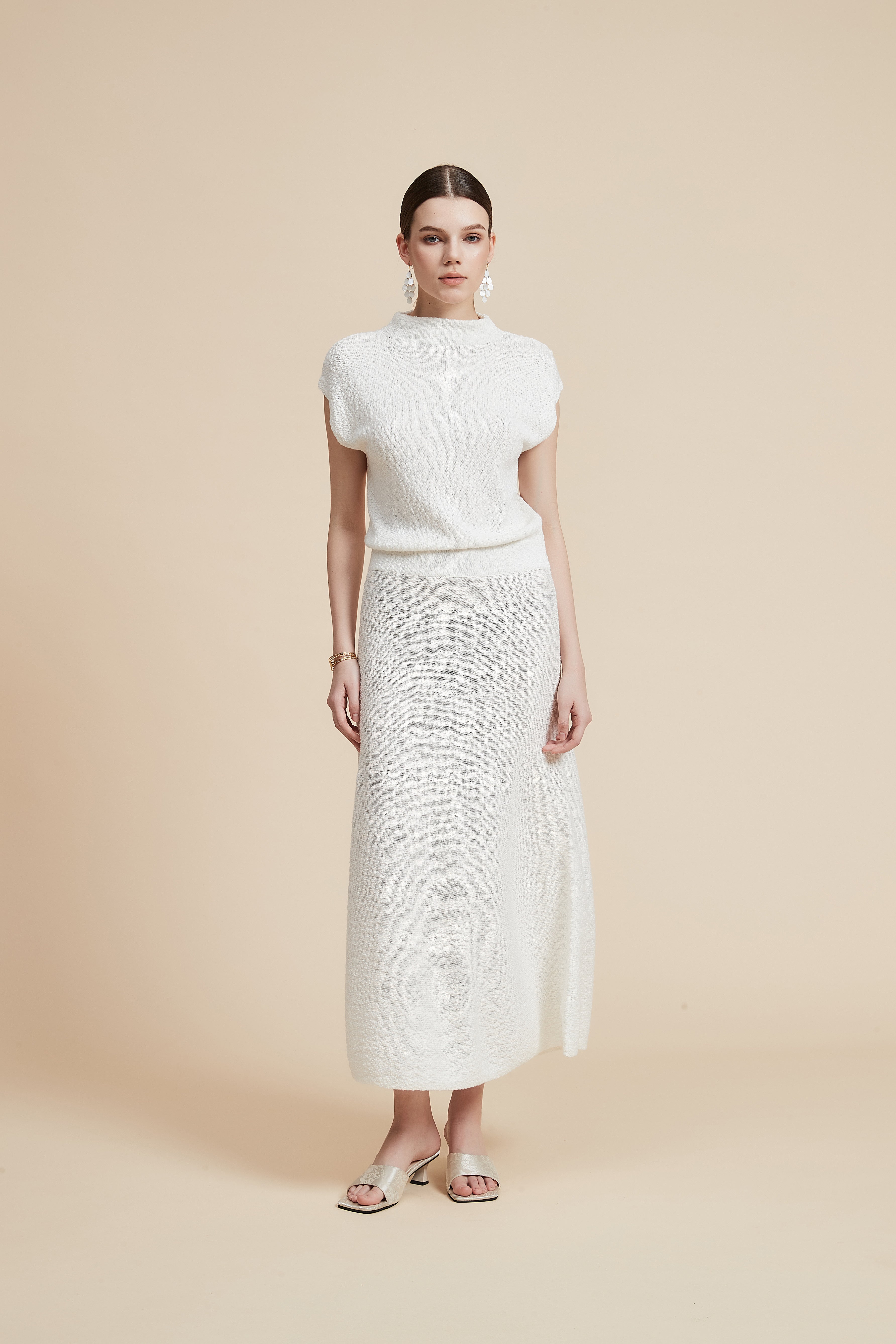 Solid Short Sleeve Midi Dress