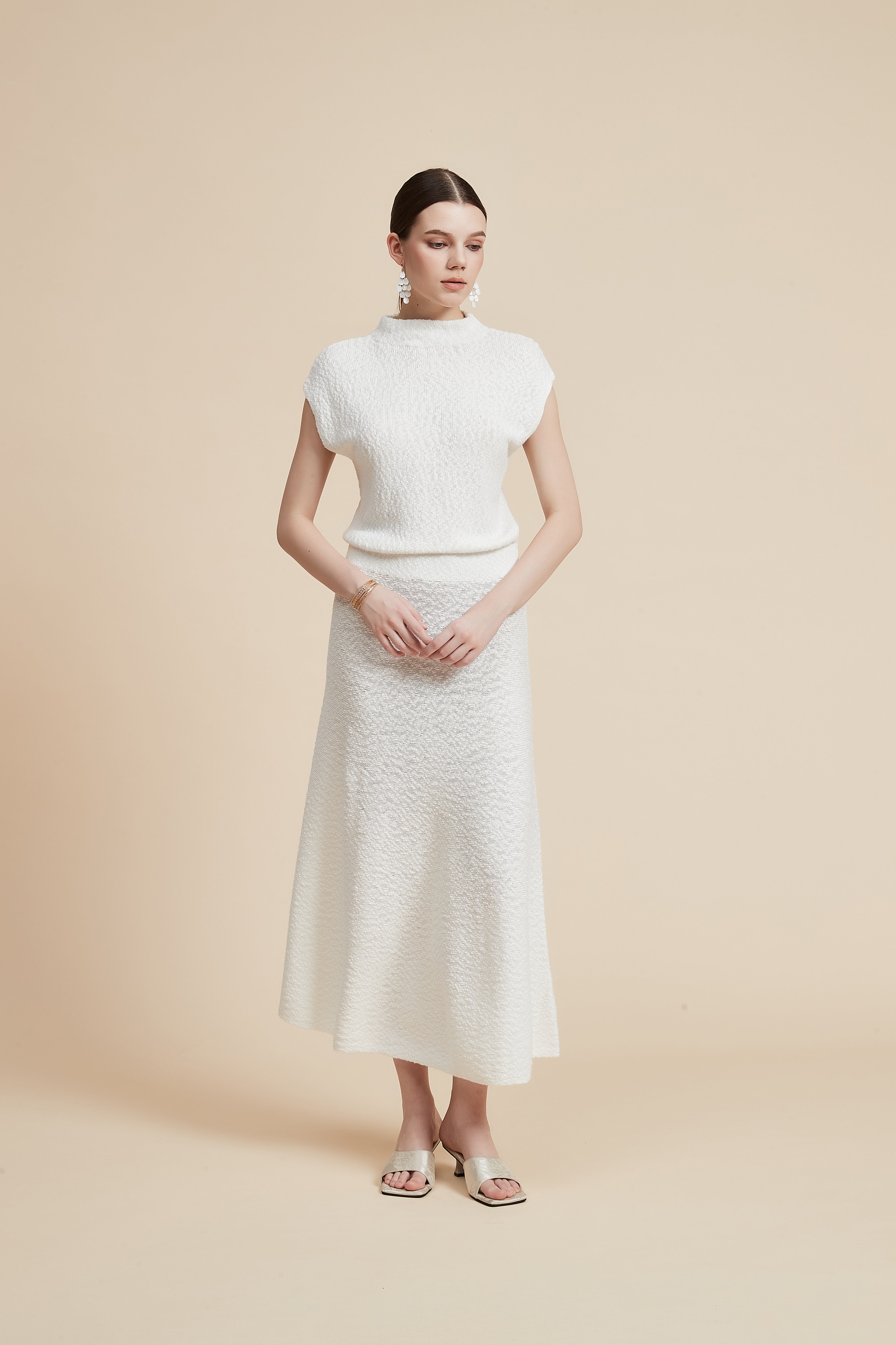 Solid Short Sleeve Midi Dress