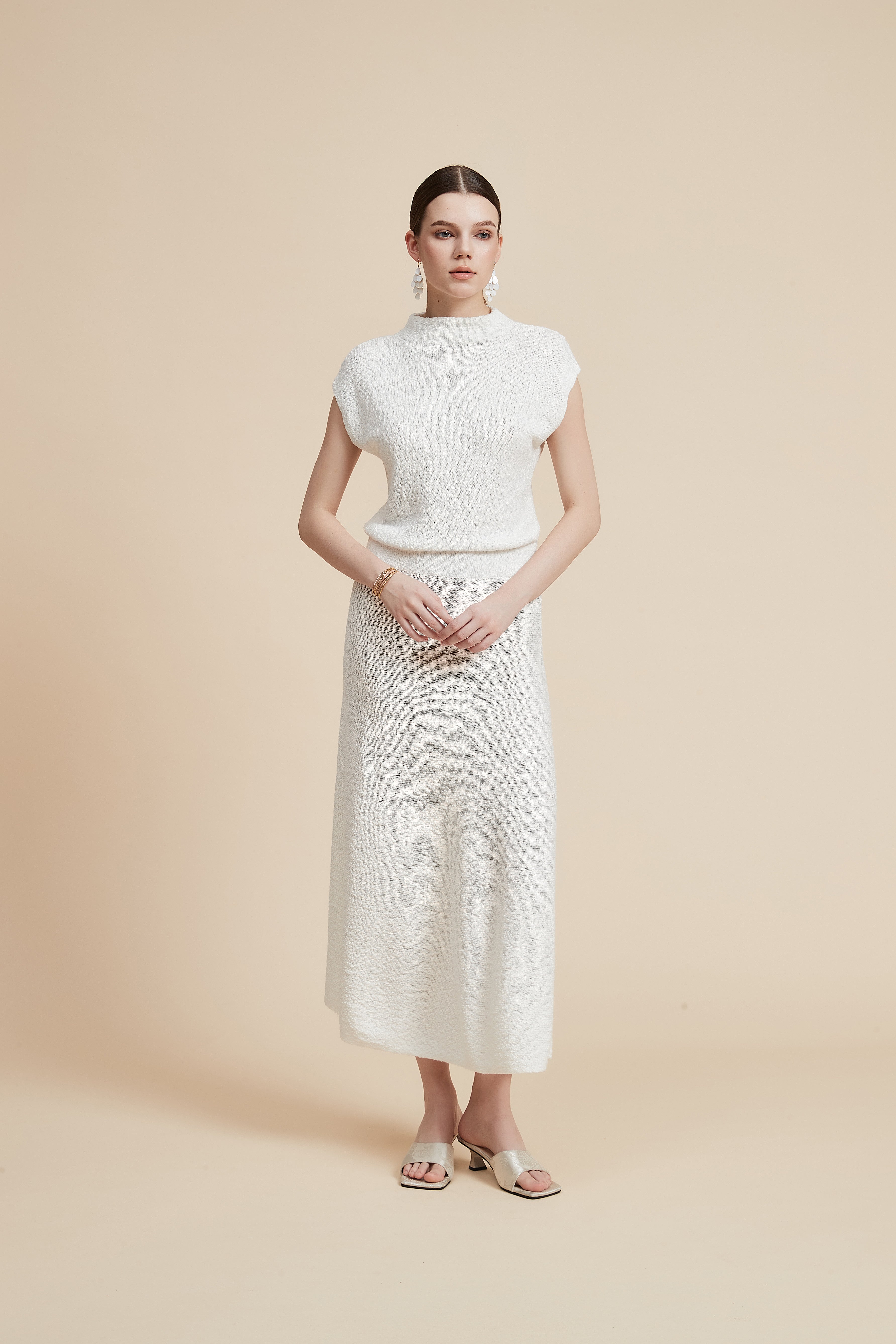 Solid Short Sleeve Midi Dress