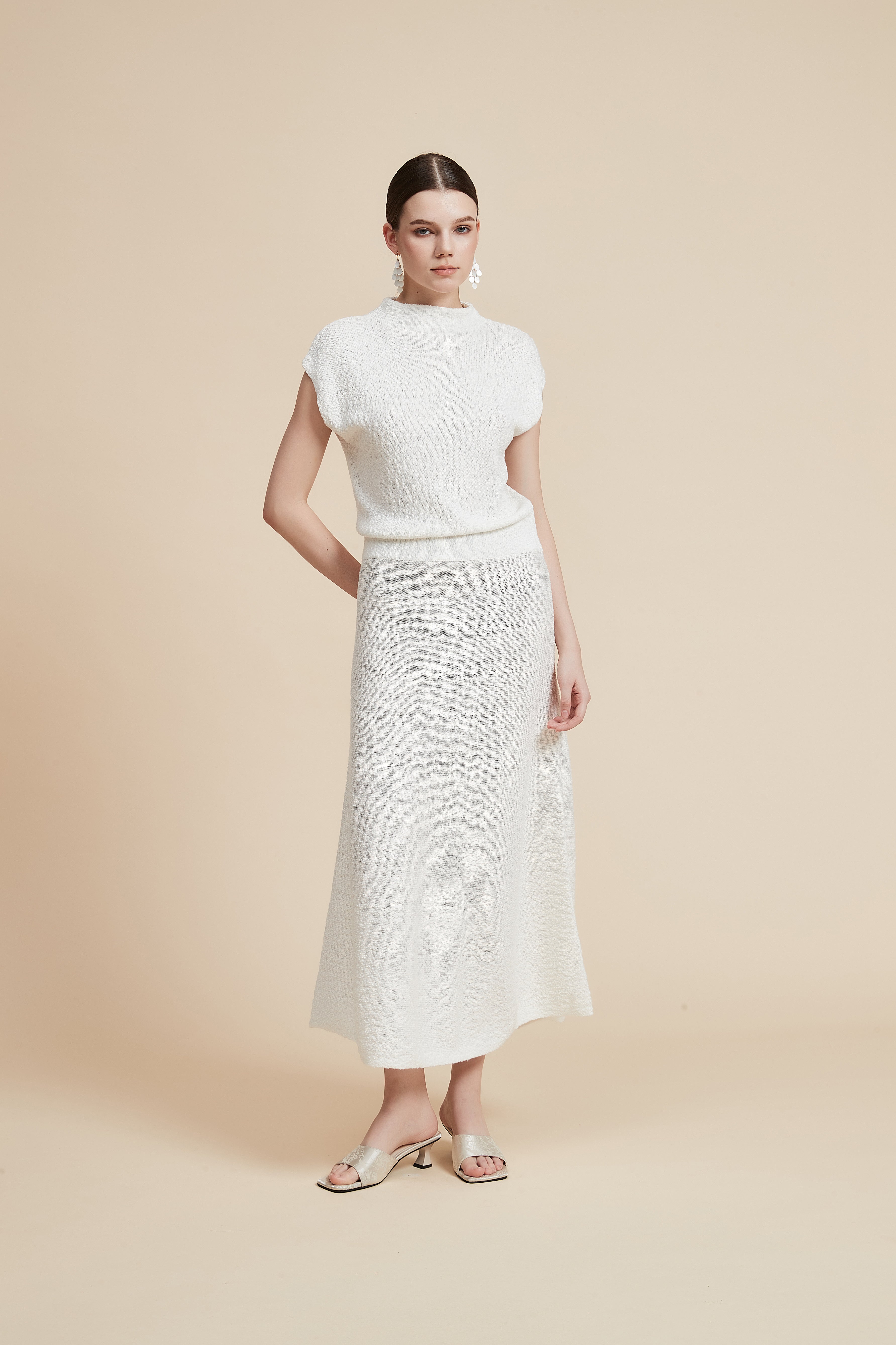 Solid Short Sleeve Midi Dress