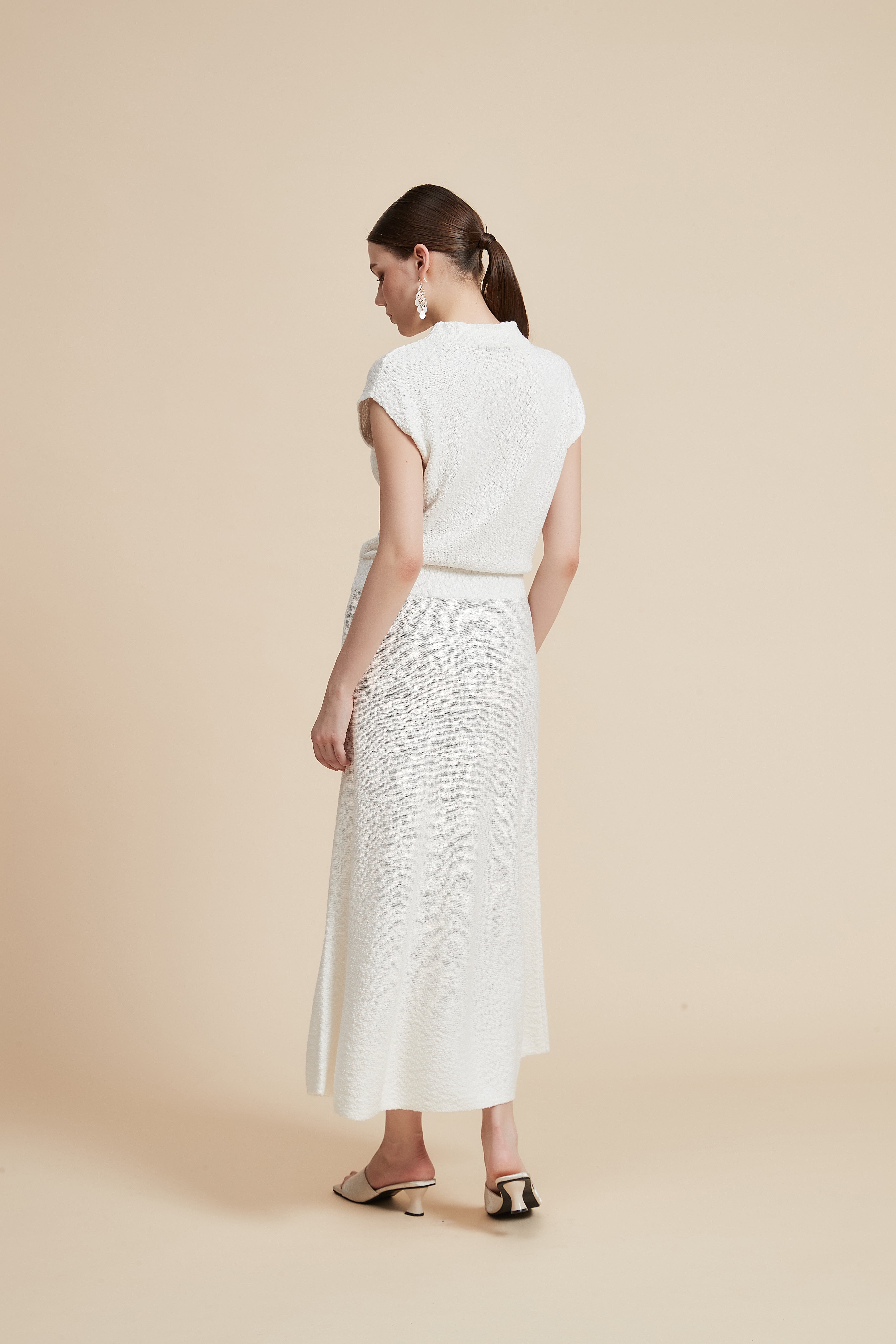 Solid Short Sleeve Midi Dress