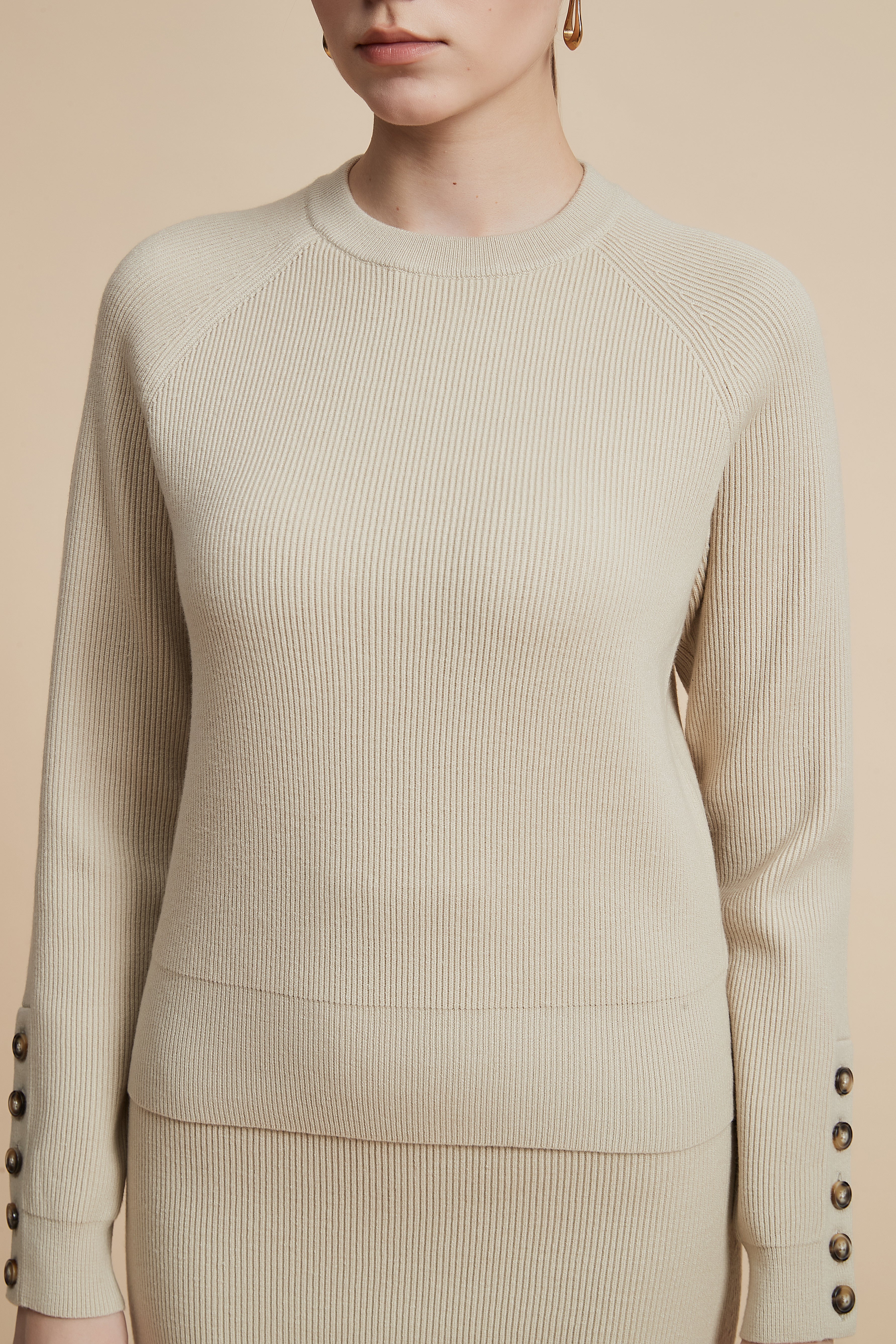 Solid Long Sleeve Cropped Sweater