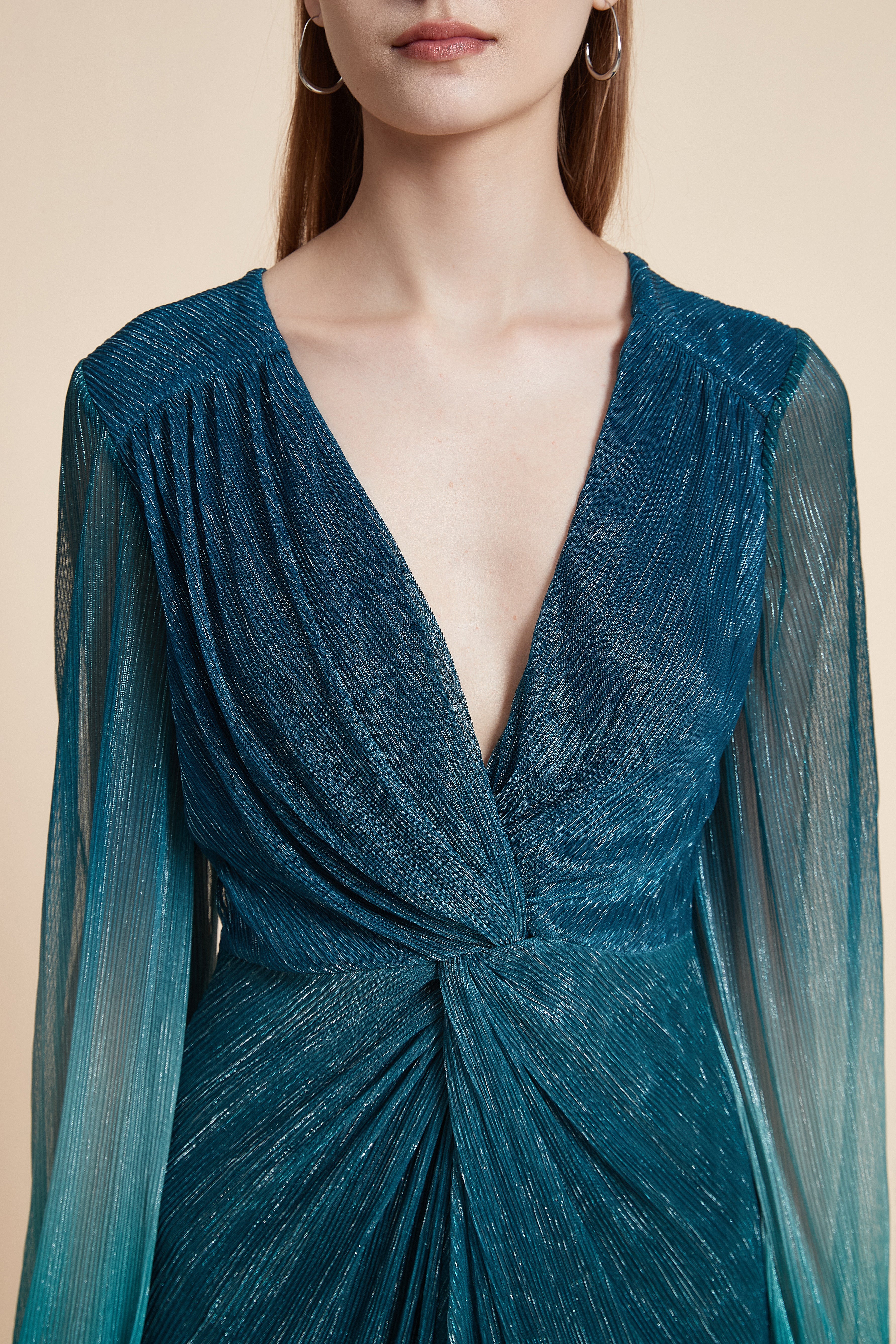 Long Sleeve Printed Midi Dress