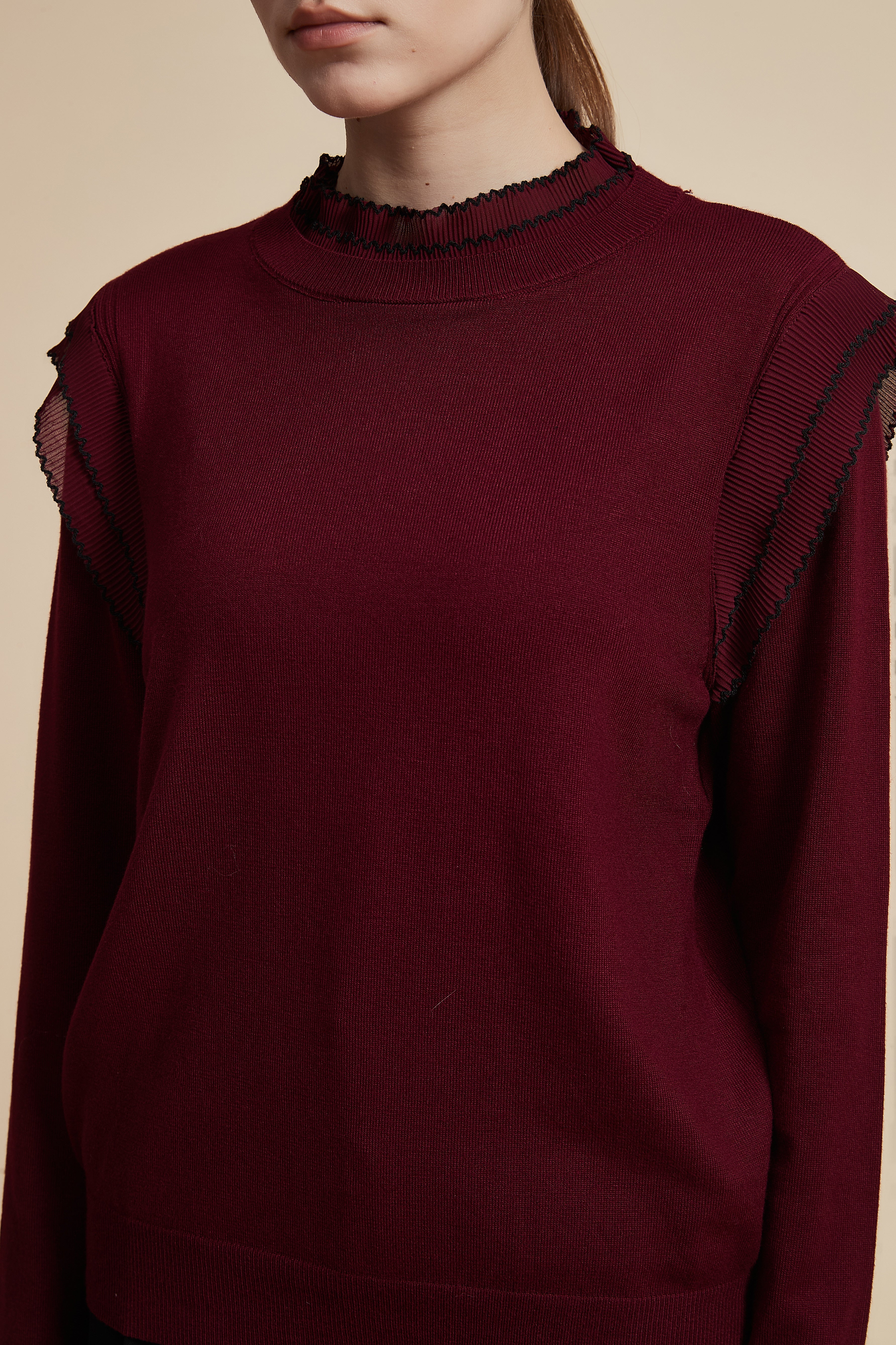 Solid Long Sleeve Cropped Sweater