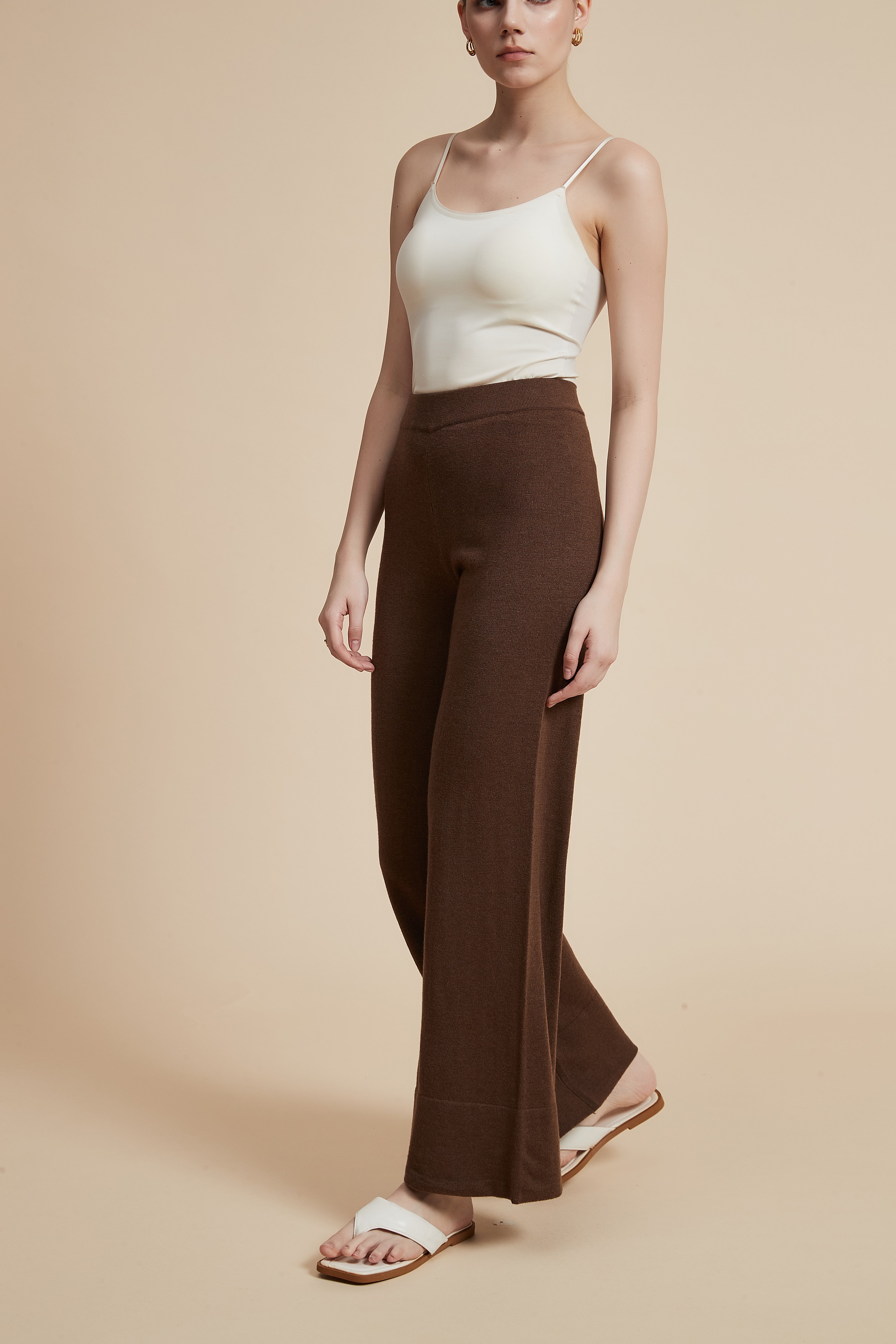 Plain Wide Leg Trousers