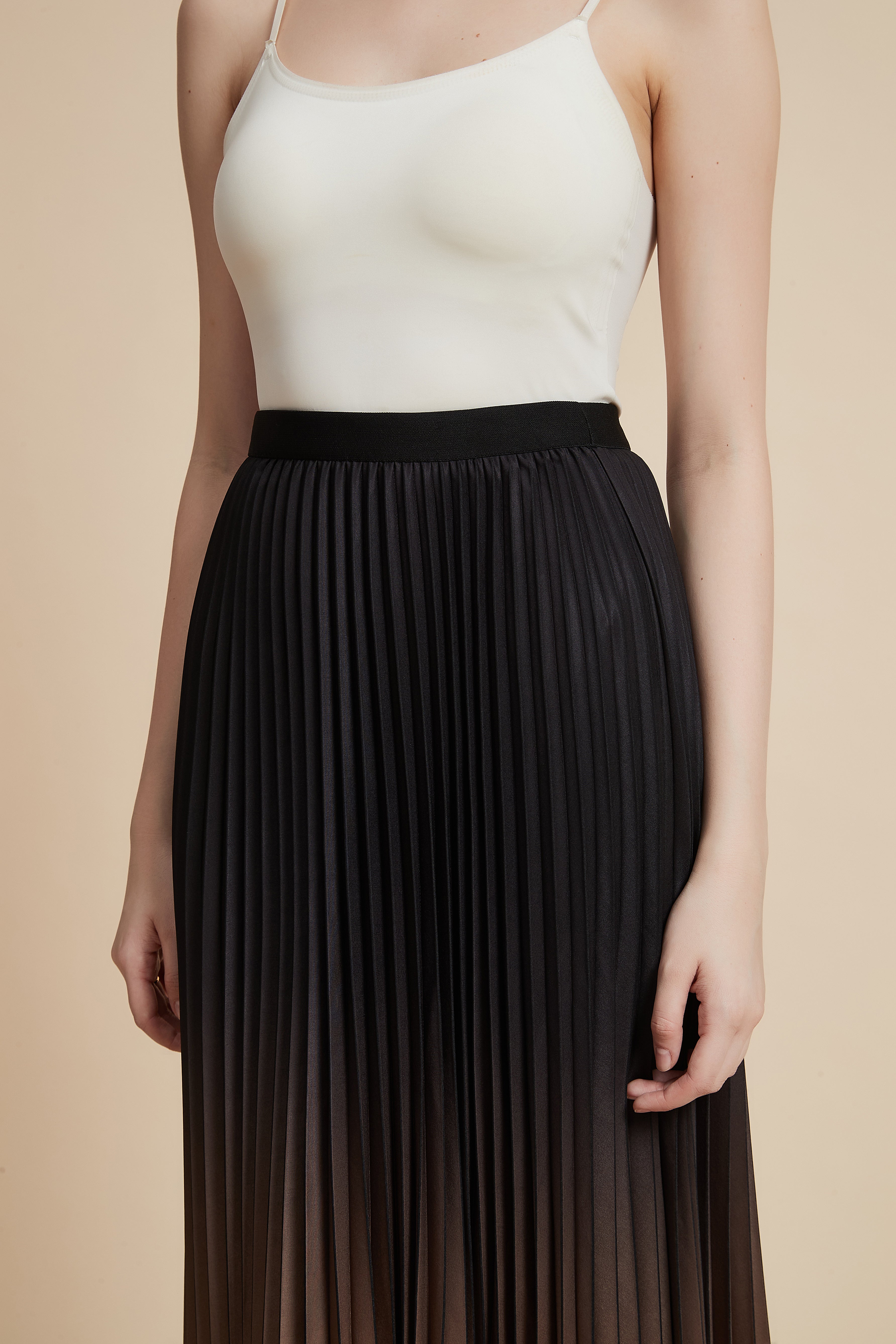 Colorful Pleated Midi Skirt