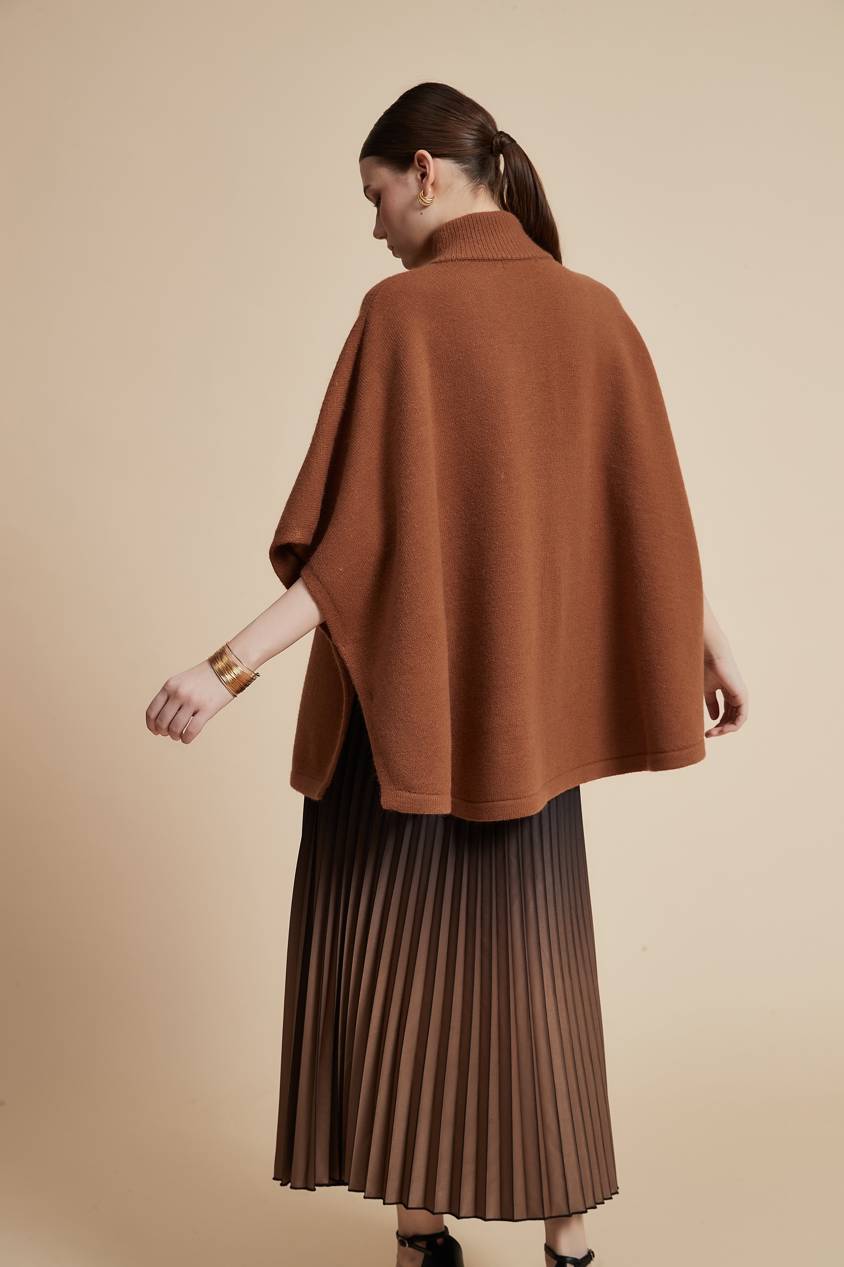 Solid 3/4 Sleeve Jacket with Front Zipper