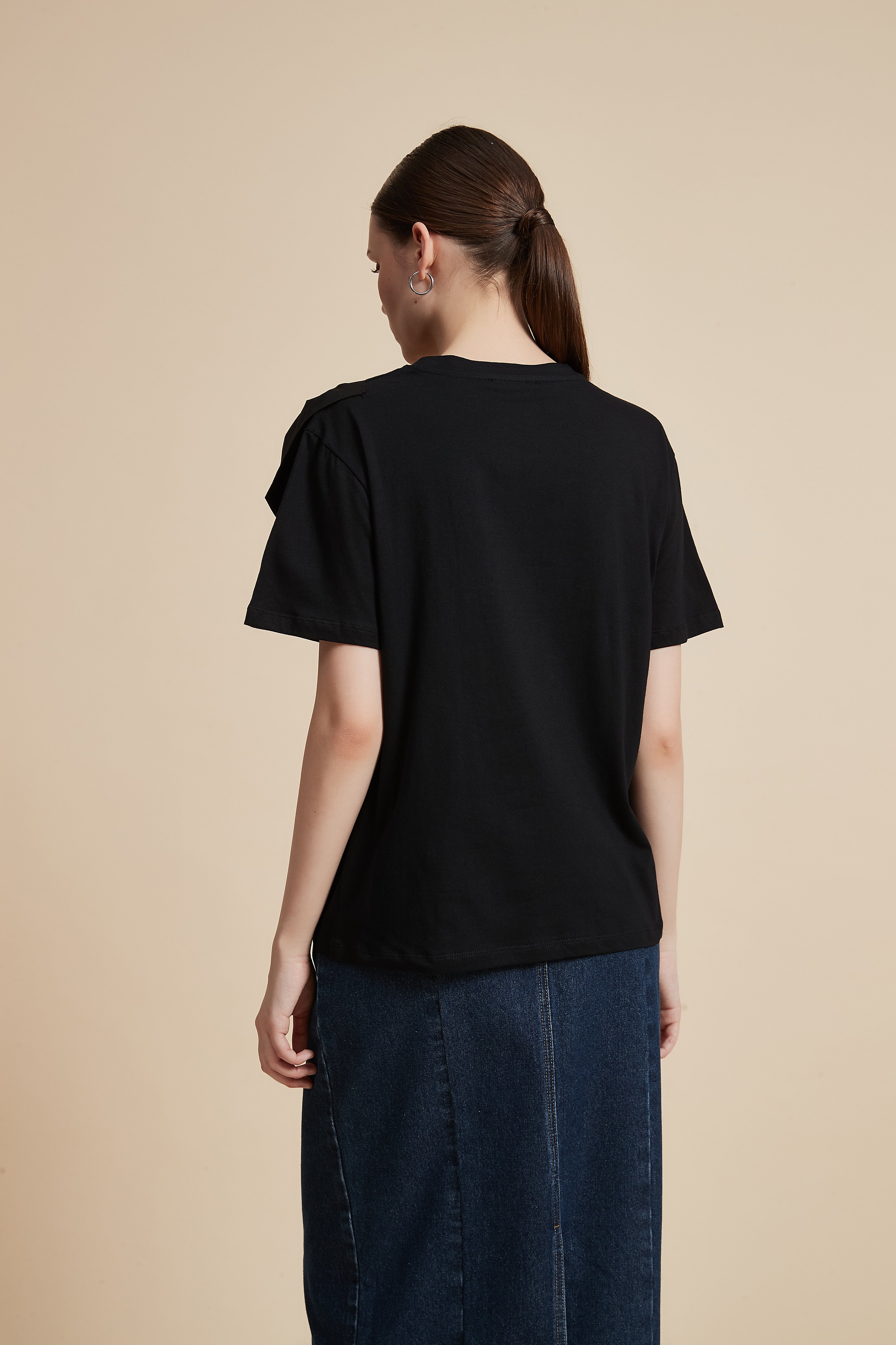 Solid Half Sleeve Blouse