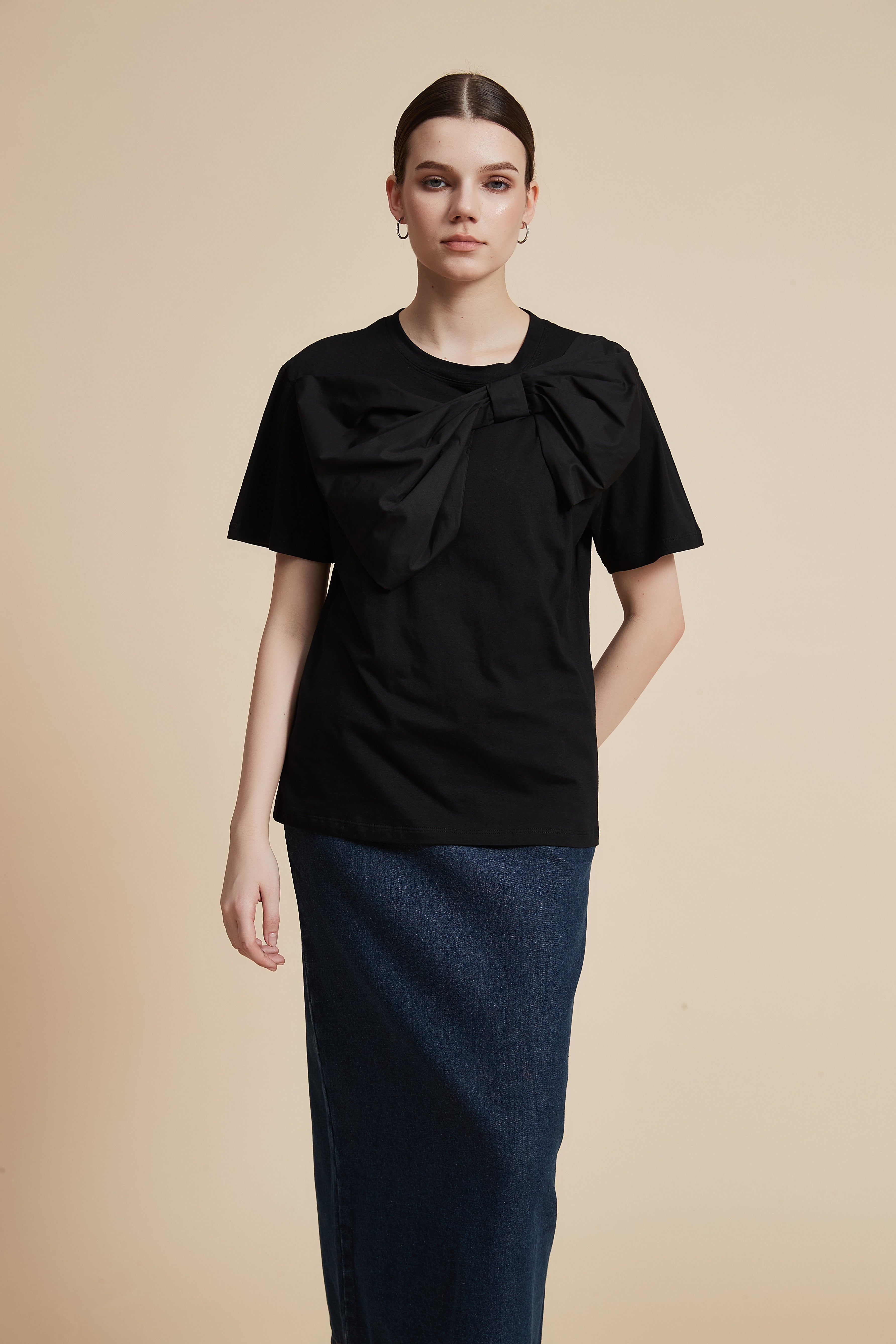 Solid Half Sleeve Blouse