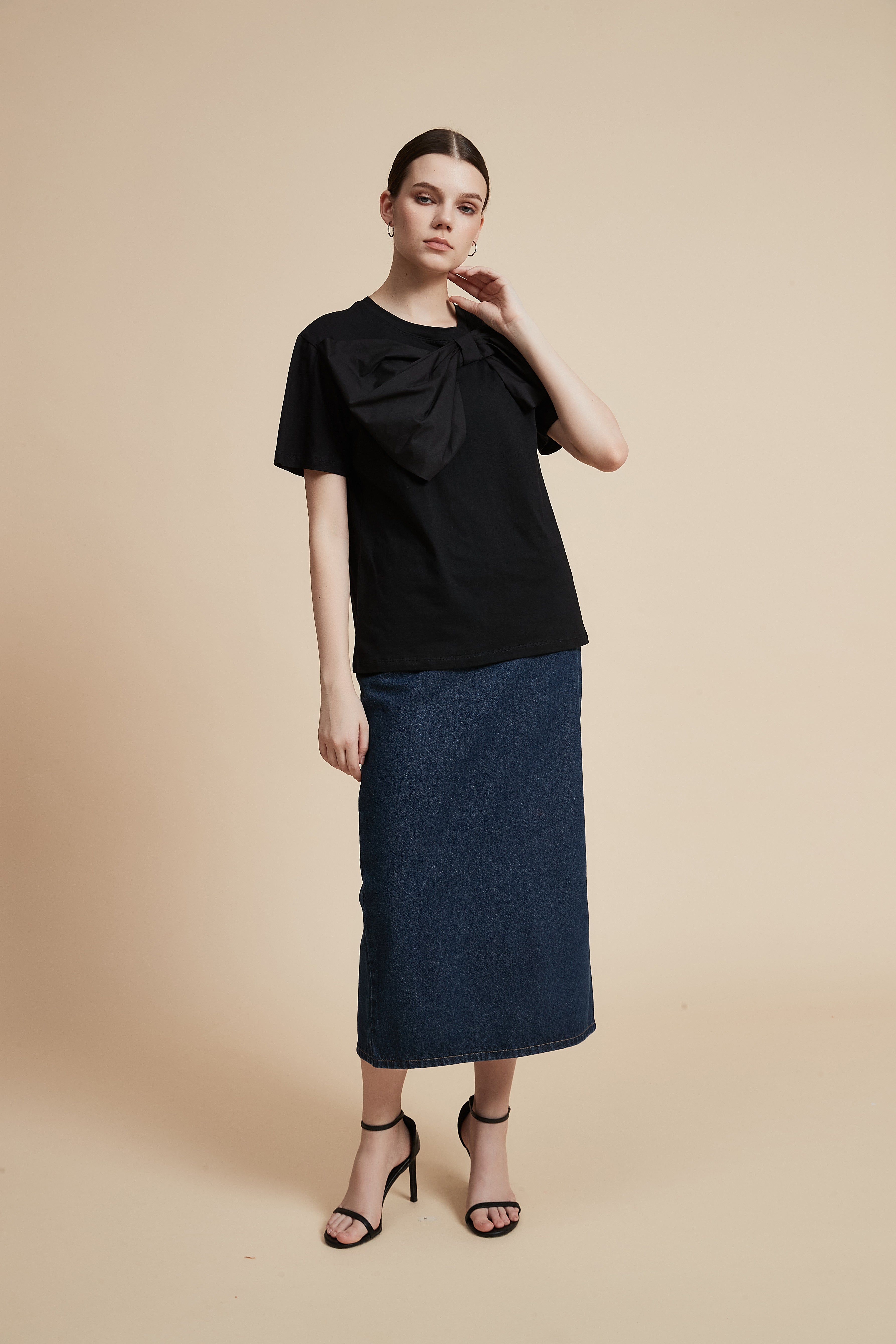 Solid Half Sleeve Blouse