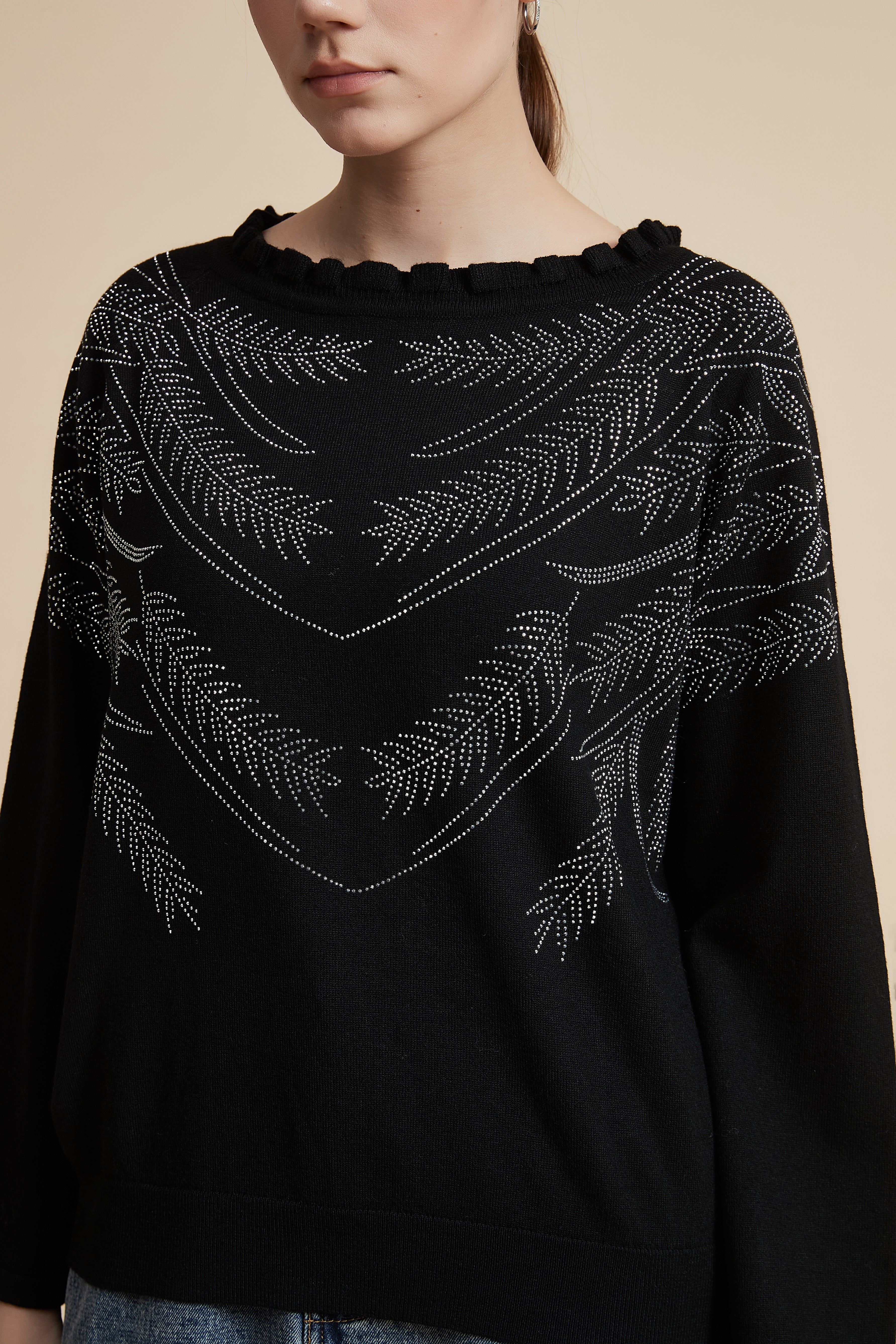 Long Sleeve Embellished Sweater