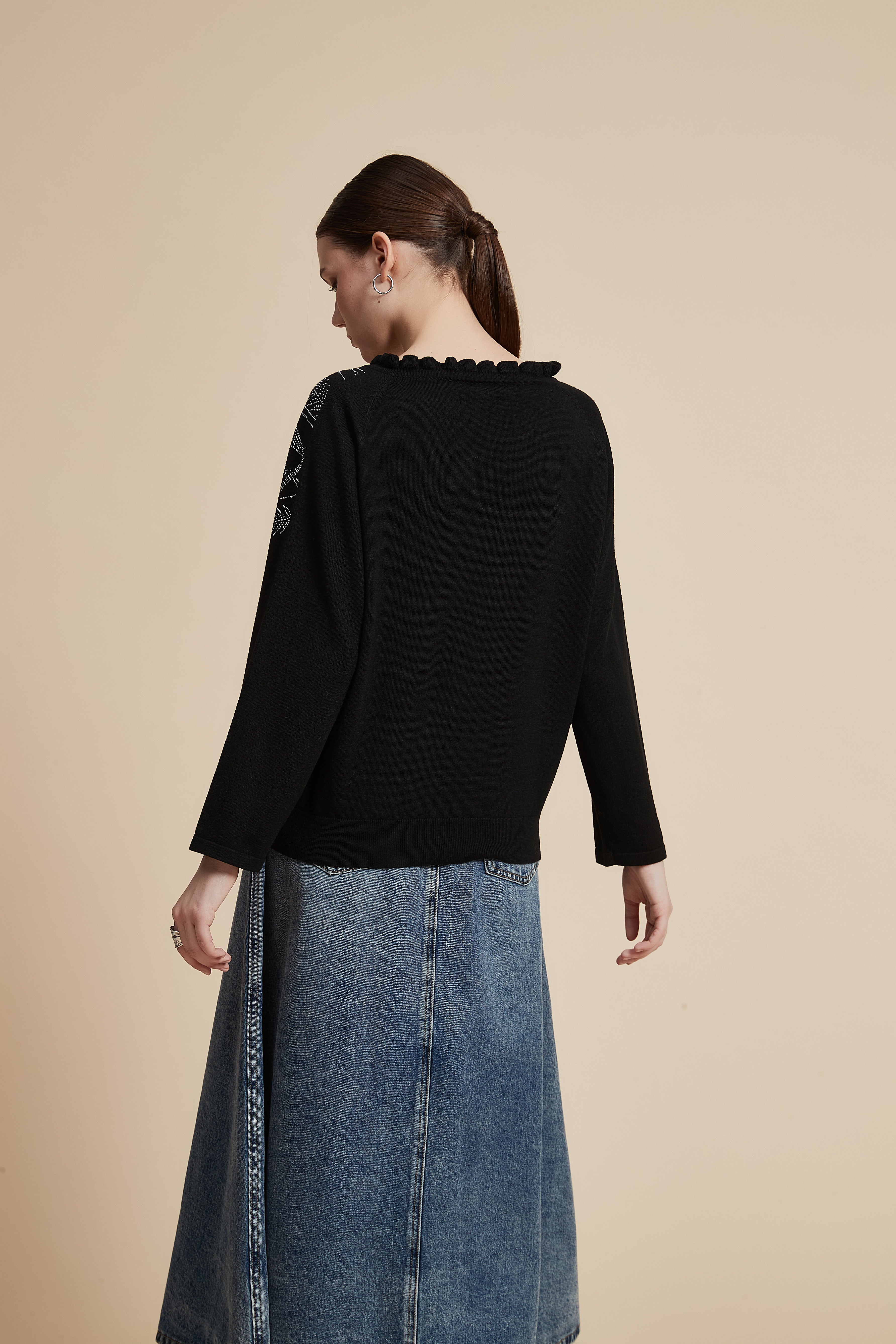 Long Sleeve Embellished Sweater