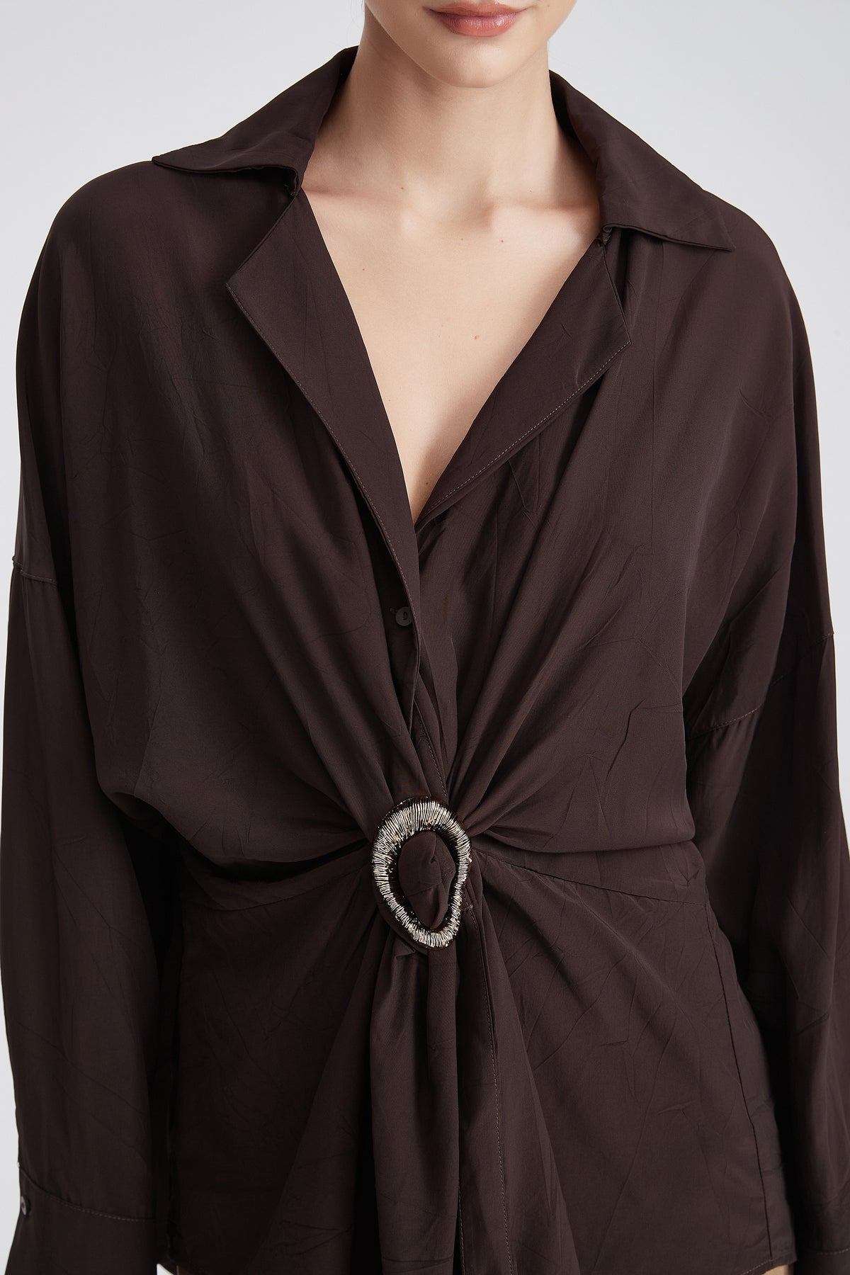 Waist-Length Long-Sleeve Blouse