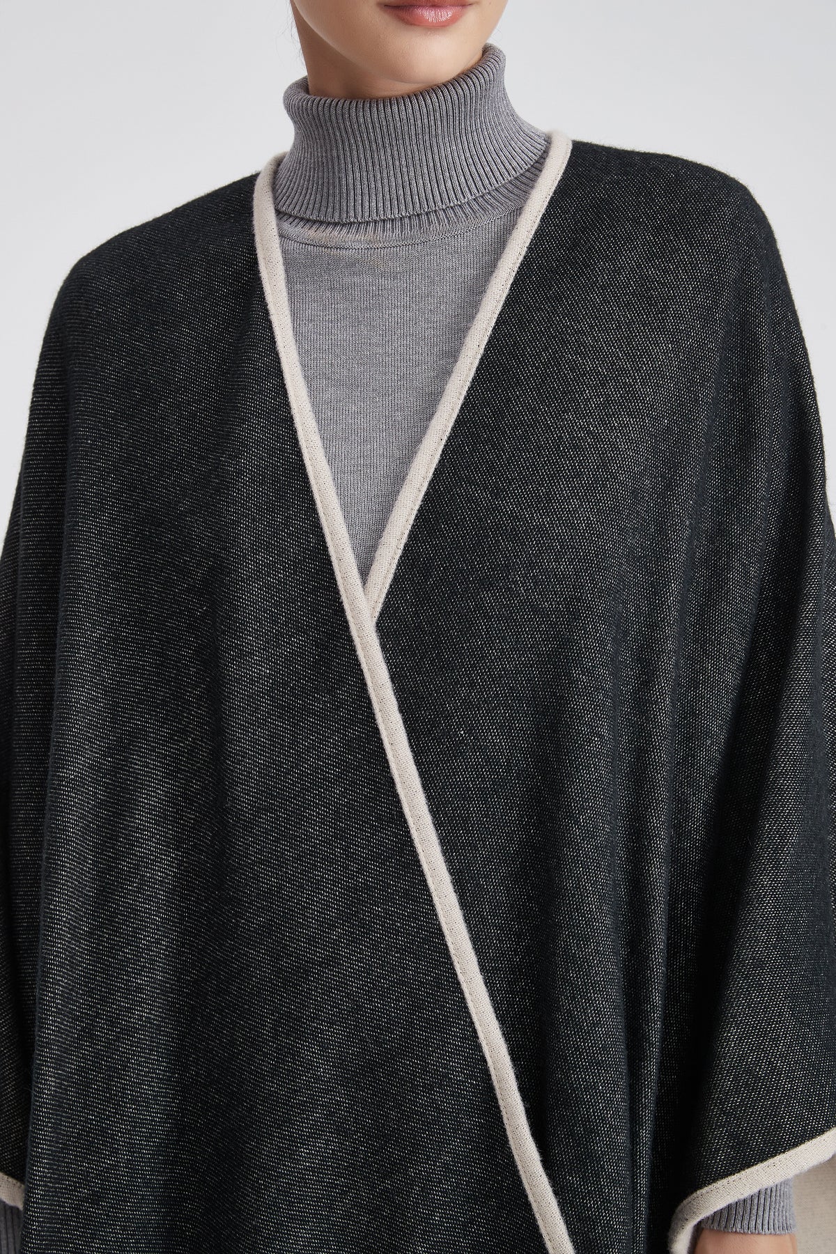 Long Poncho with Fringes
