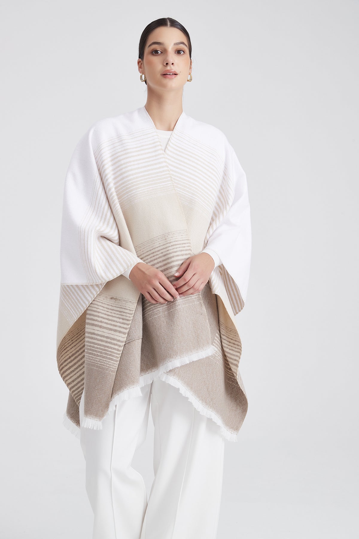 Long Striped Poncho