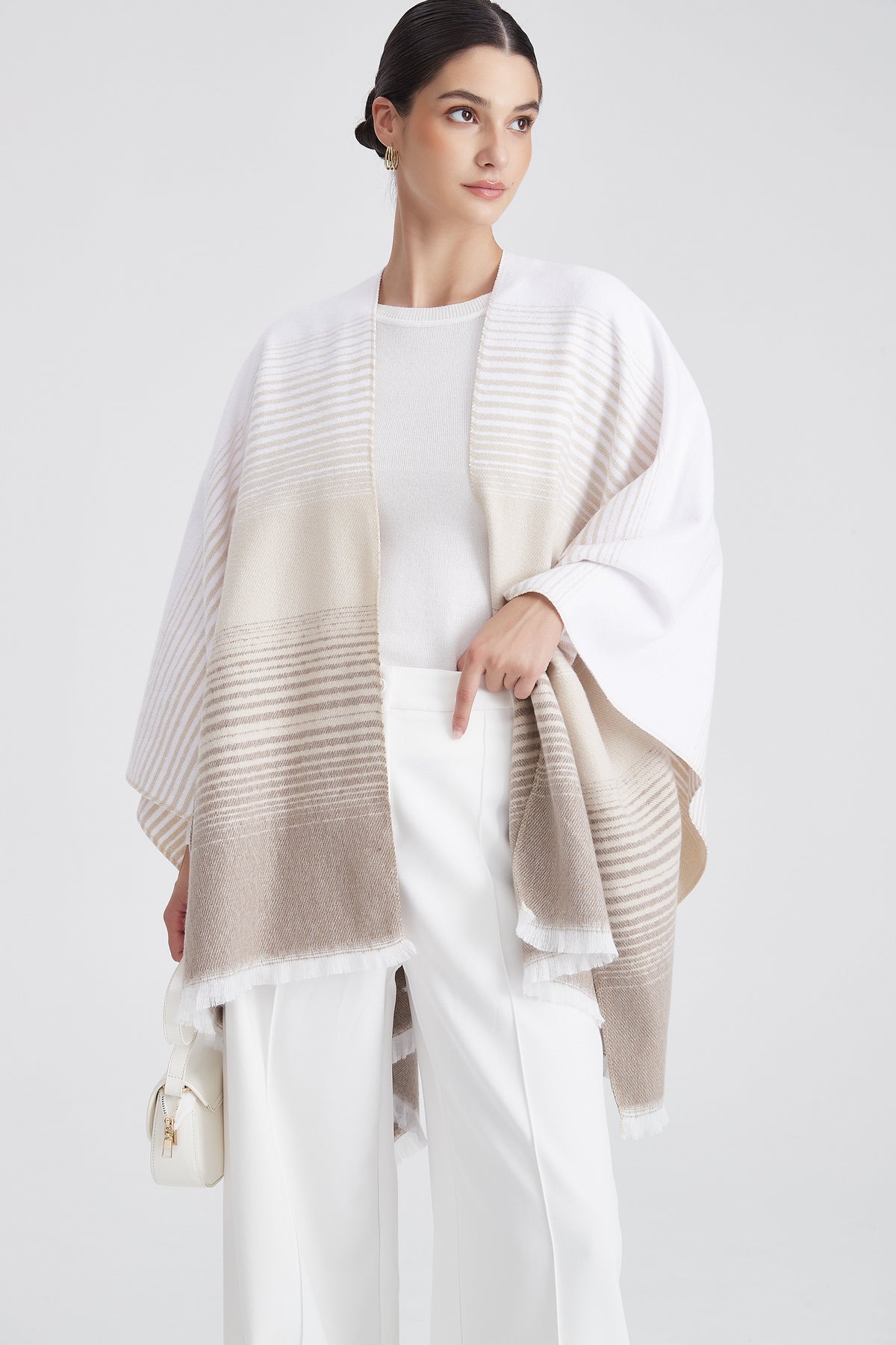 Long Striped Poncho