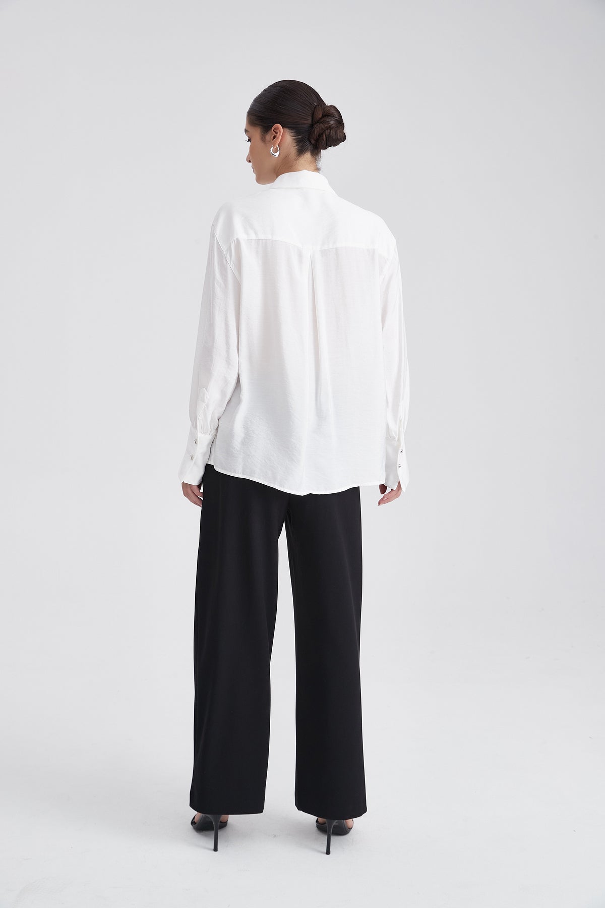 Long-Sleeve Blouse with Metallic Details