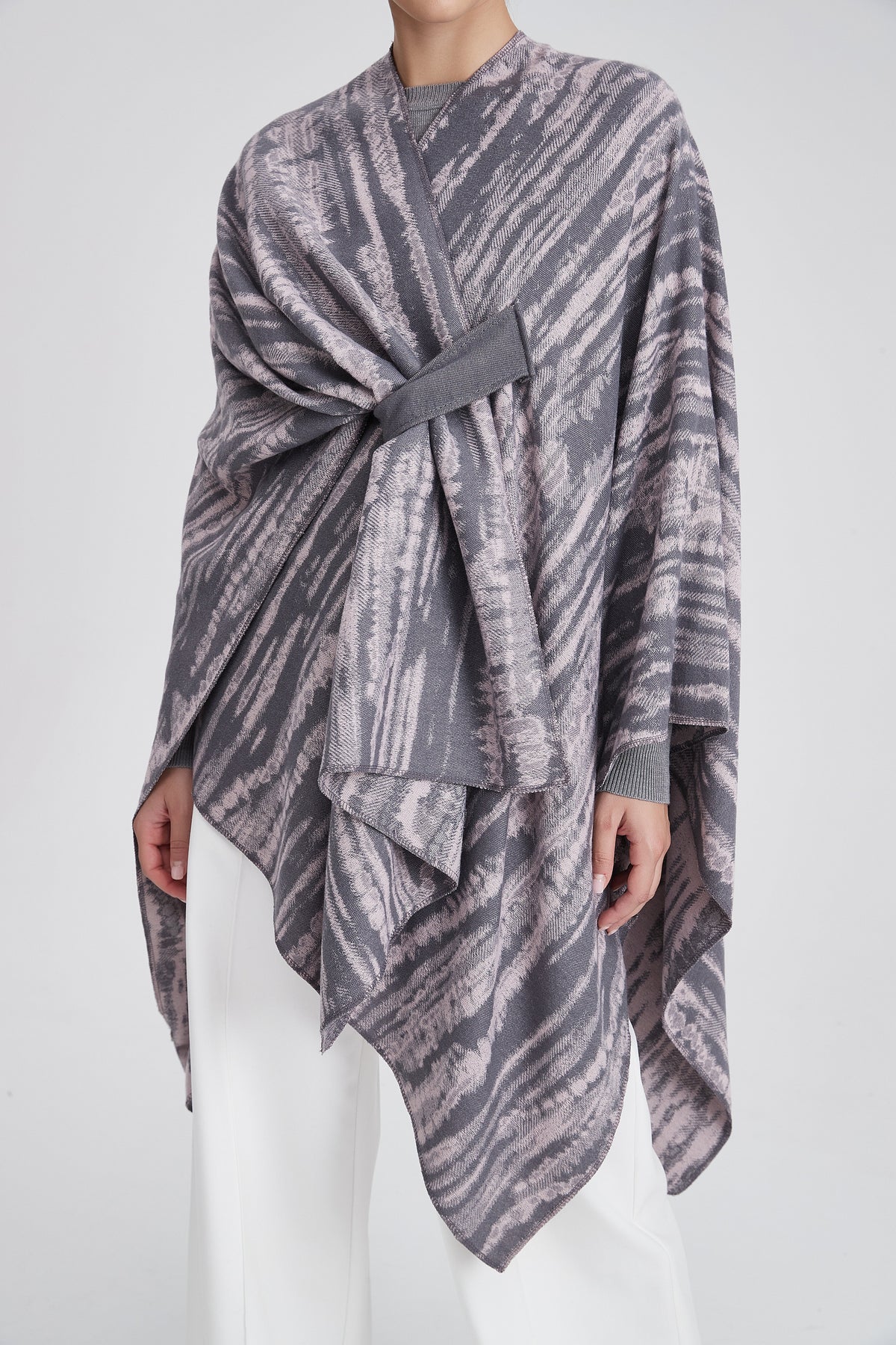 Long Striped Poncho